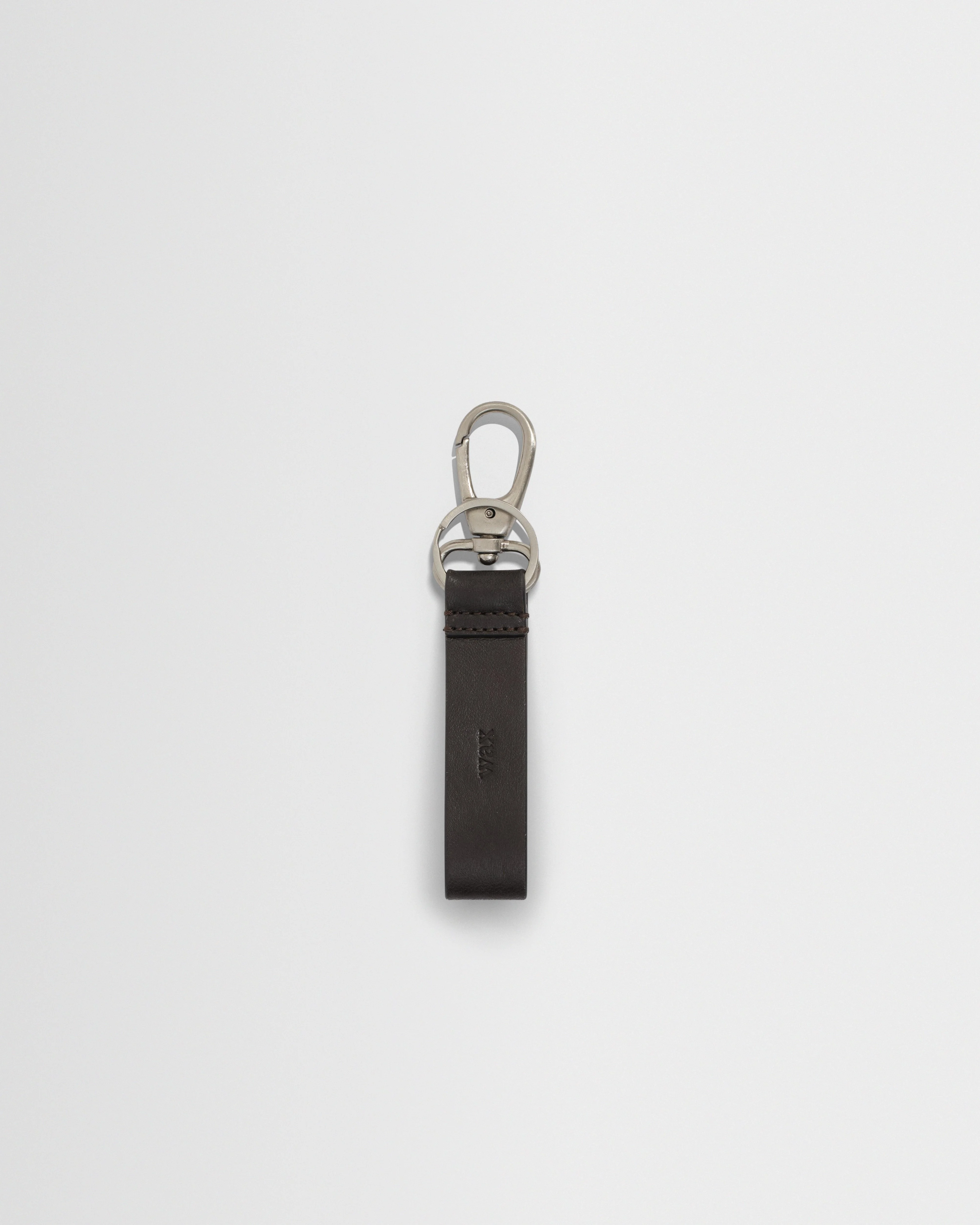 Boston - Dark Brown Retro Grain Leather Keyring - 1