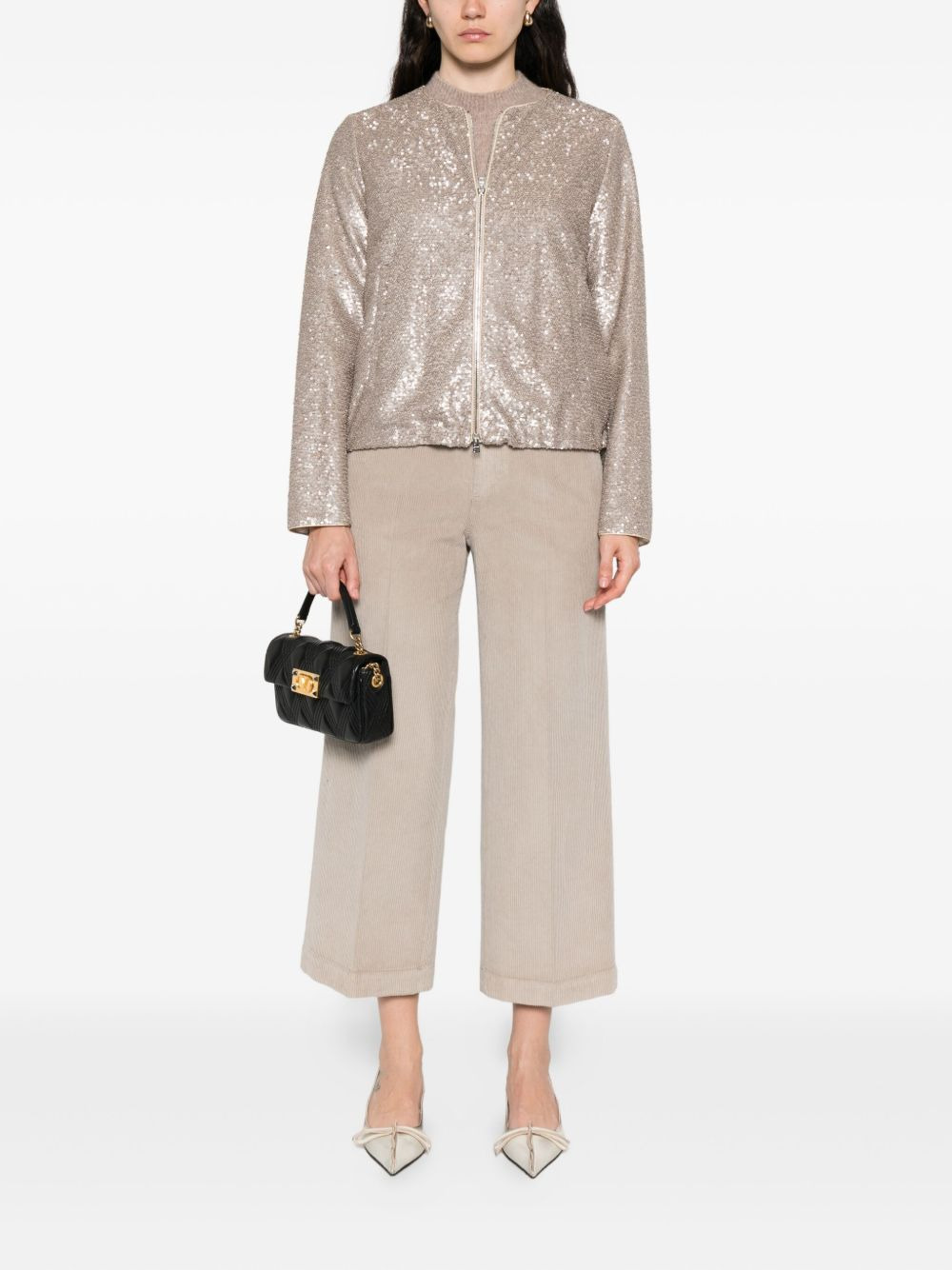 sequinned zip-up jacket - 2