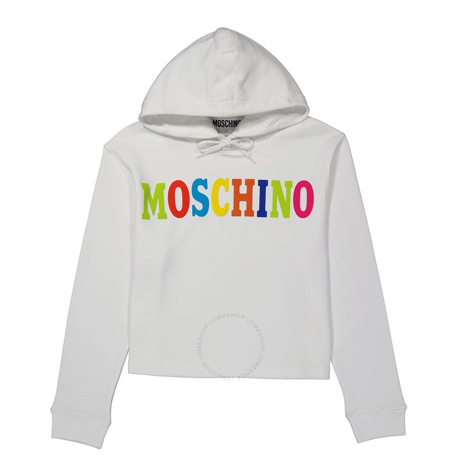 Moschino Ladies Fantasy Print White Logo Cotton Cotton Sweatshirt - 1