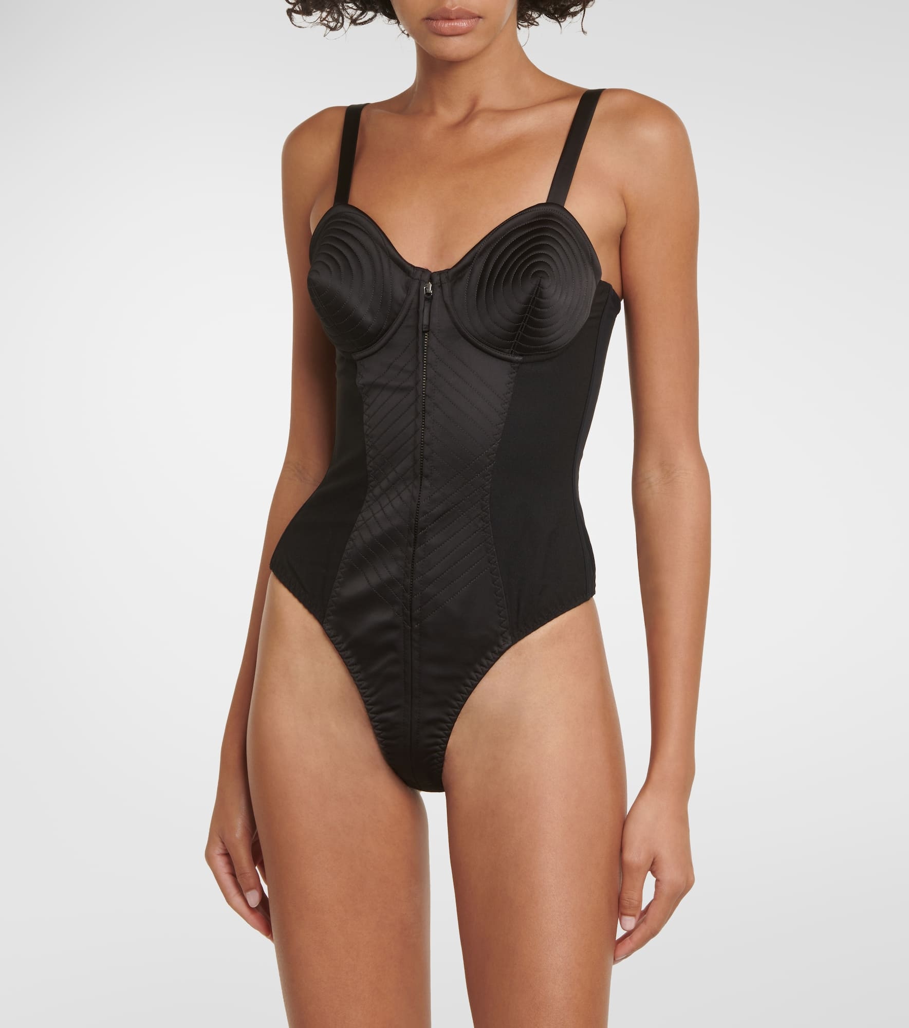 Satin-trimmed bodysuit - 3