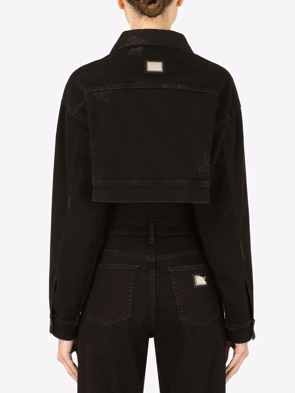 cropped denim jacket - 4