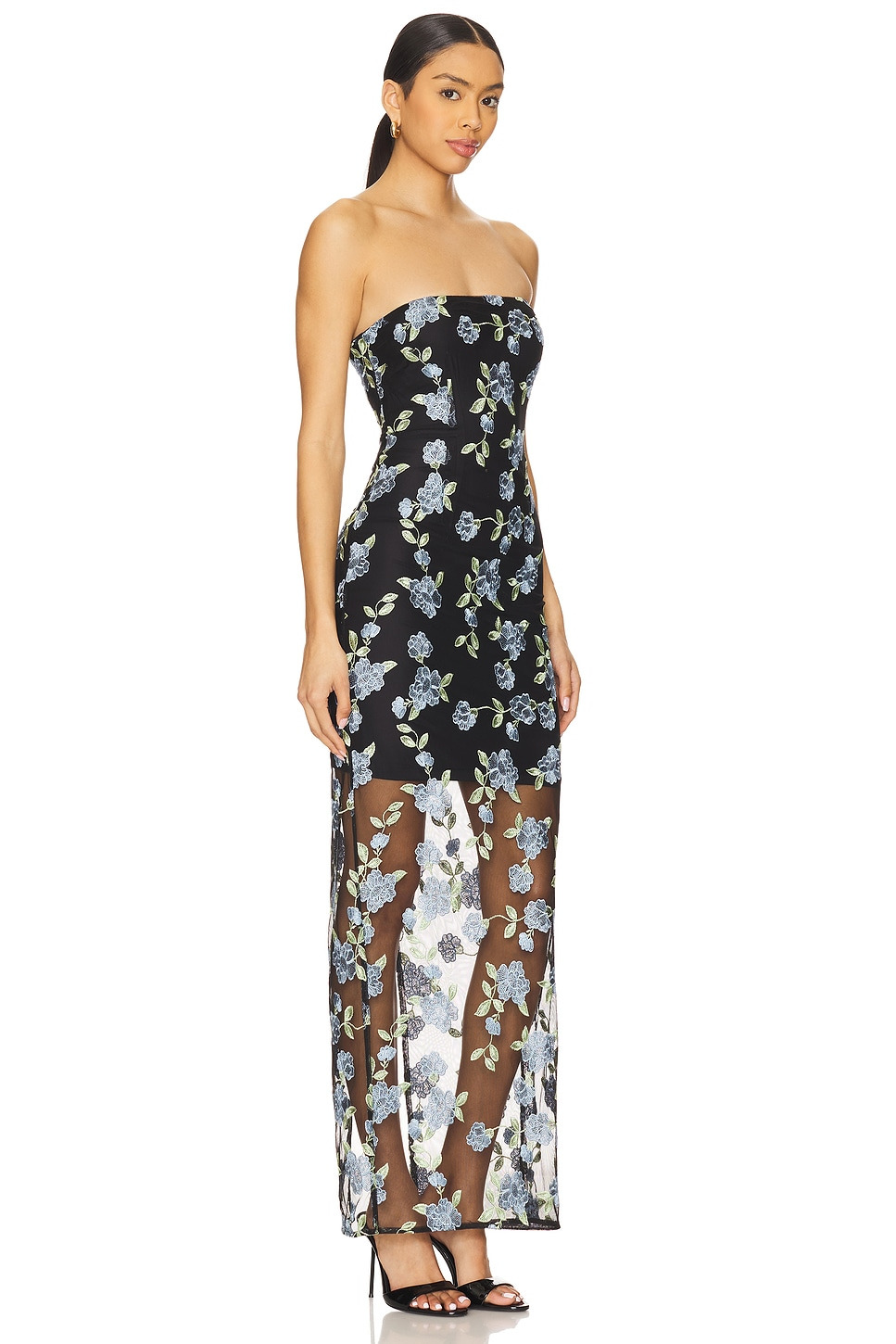 Flower Mesh Tube Dress - 2