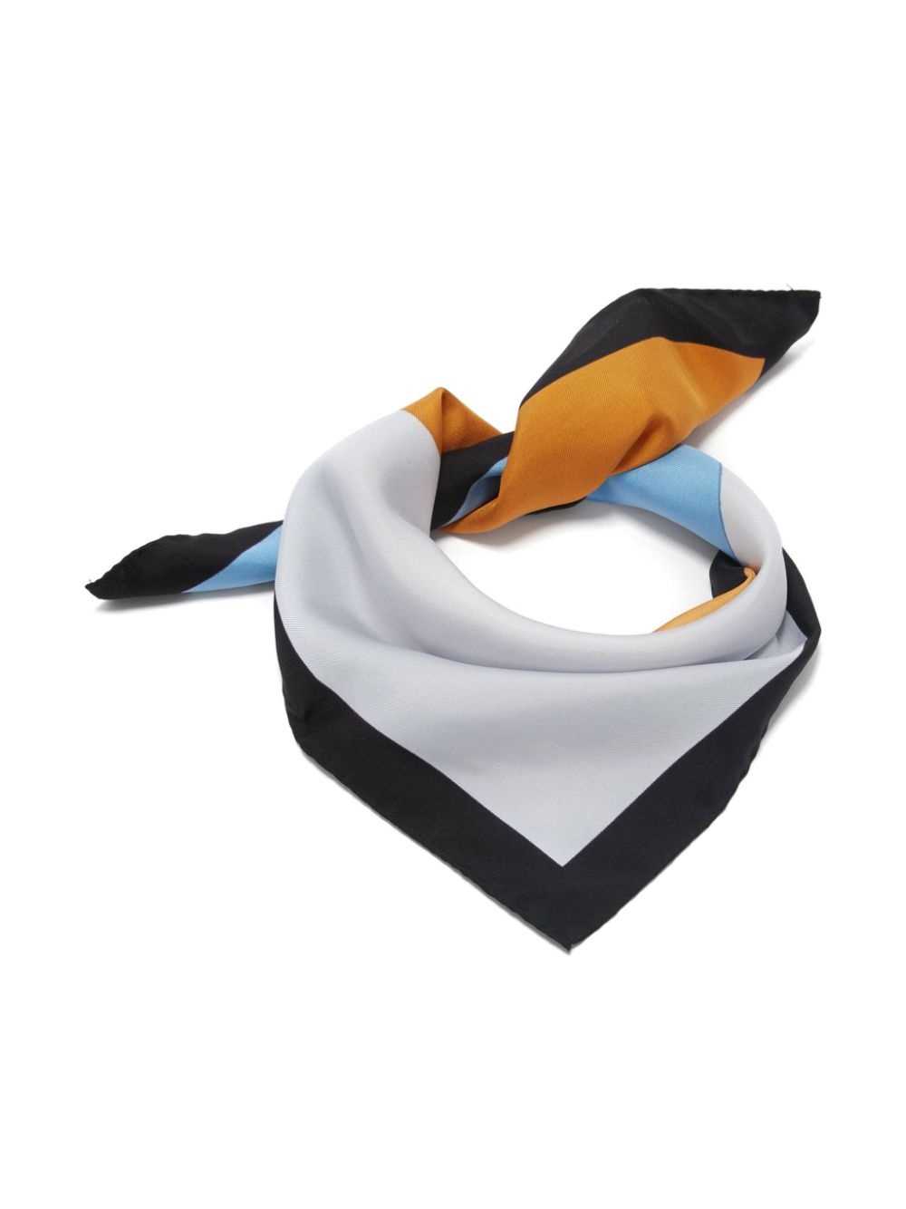 colour block-print silk scarf - 3