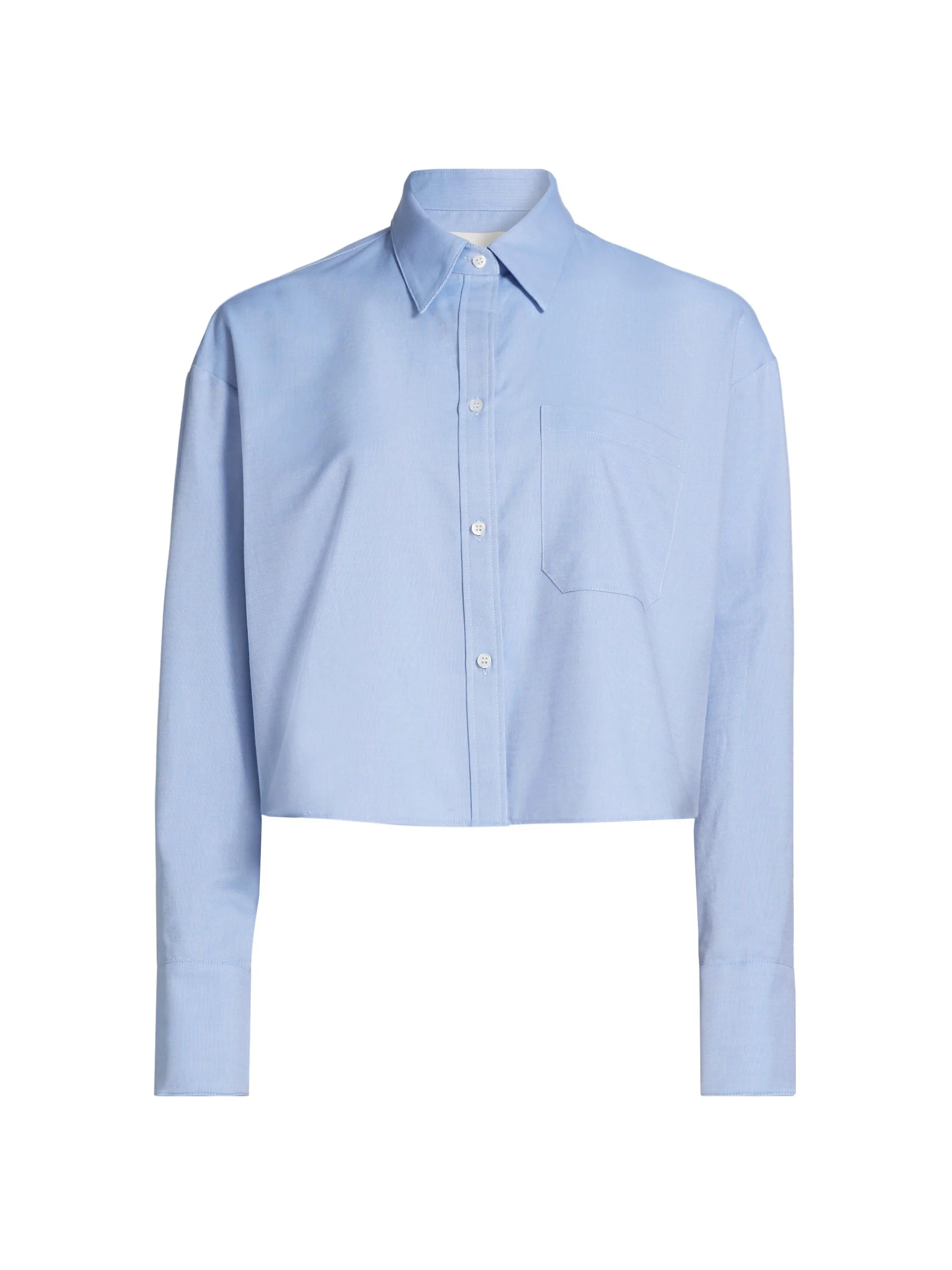 Women's Little Big Joe Cropped Oxford Shirt - Blue - 1