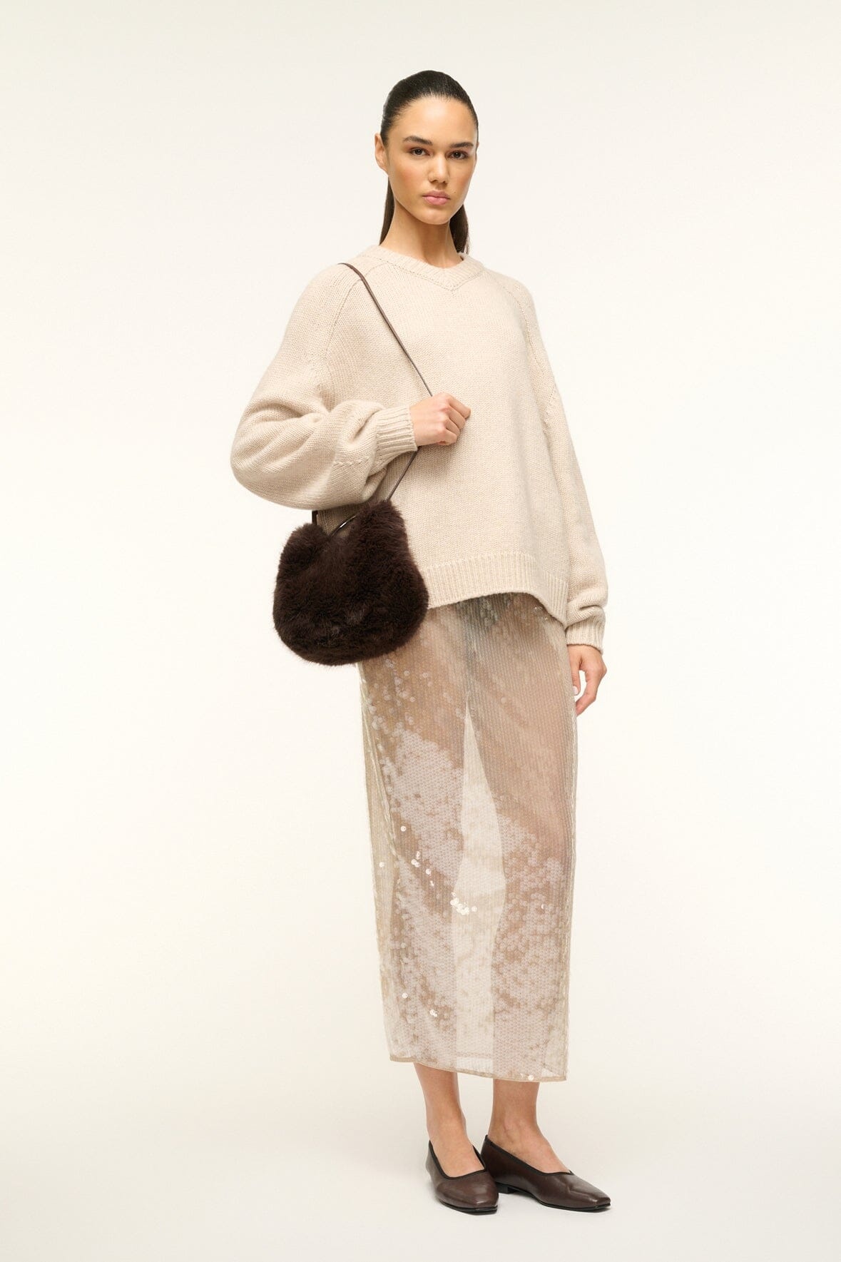 STAUD ROMEO FAUX FUR BAG ESPRESSO - 6