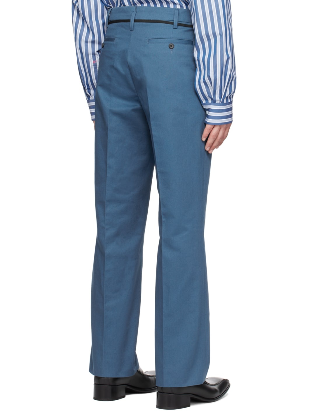 Blue Straight-Leg Trousers - 3