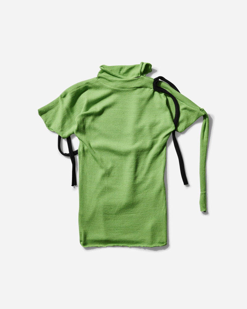 Women's Strap Knit T-Shirt Green 1