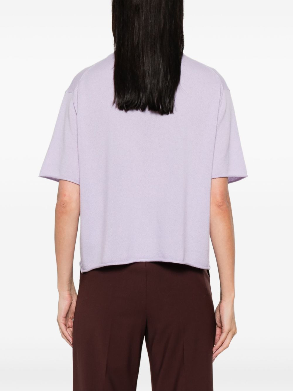 short-sleeve cashmere knit top - 4