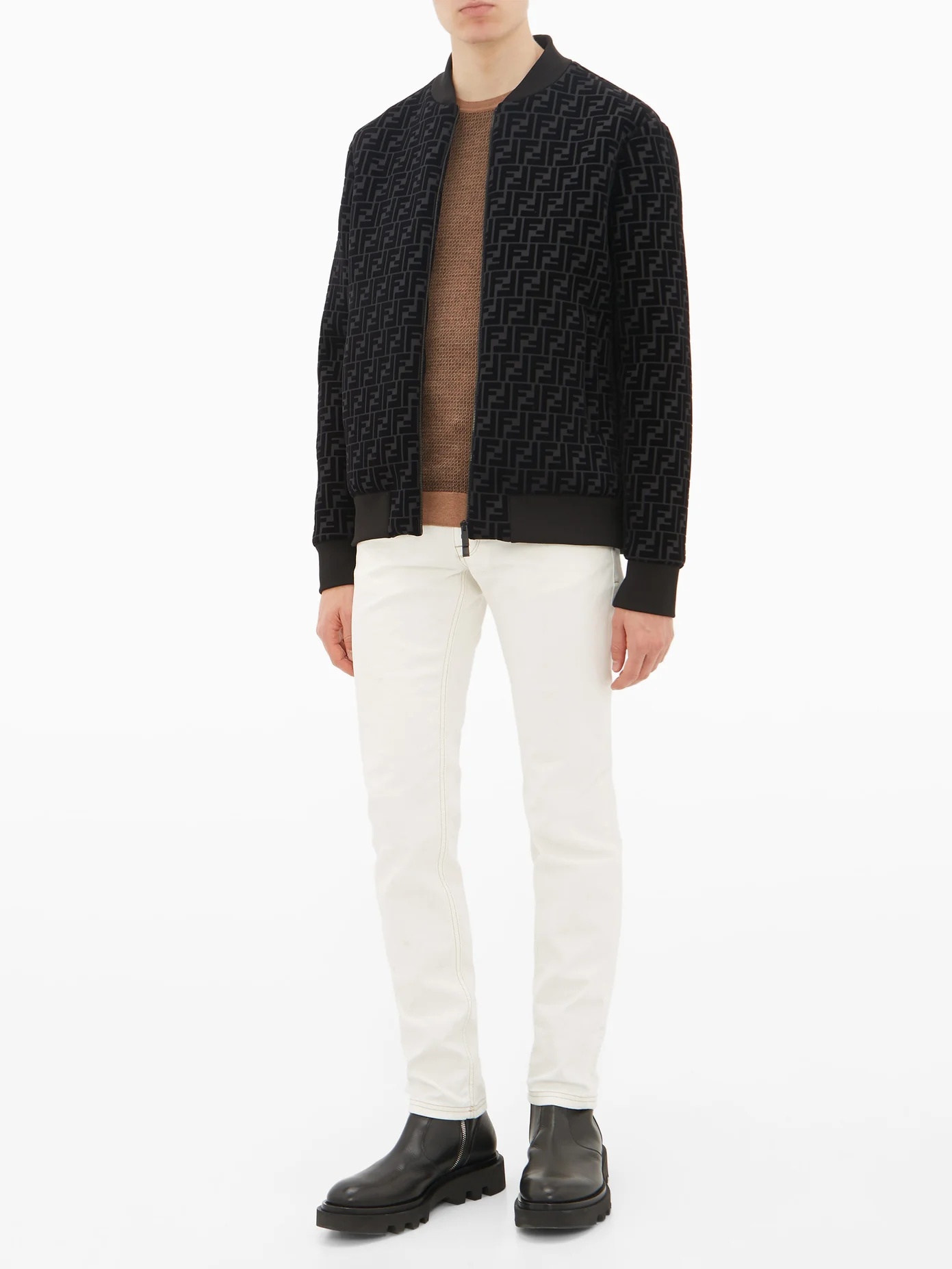 FF-jacquard virgin-wool sweater - 7