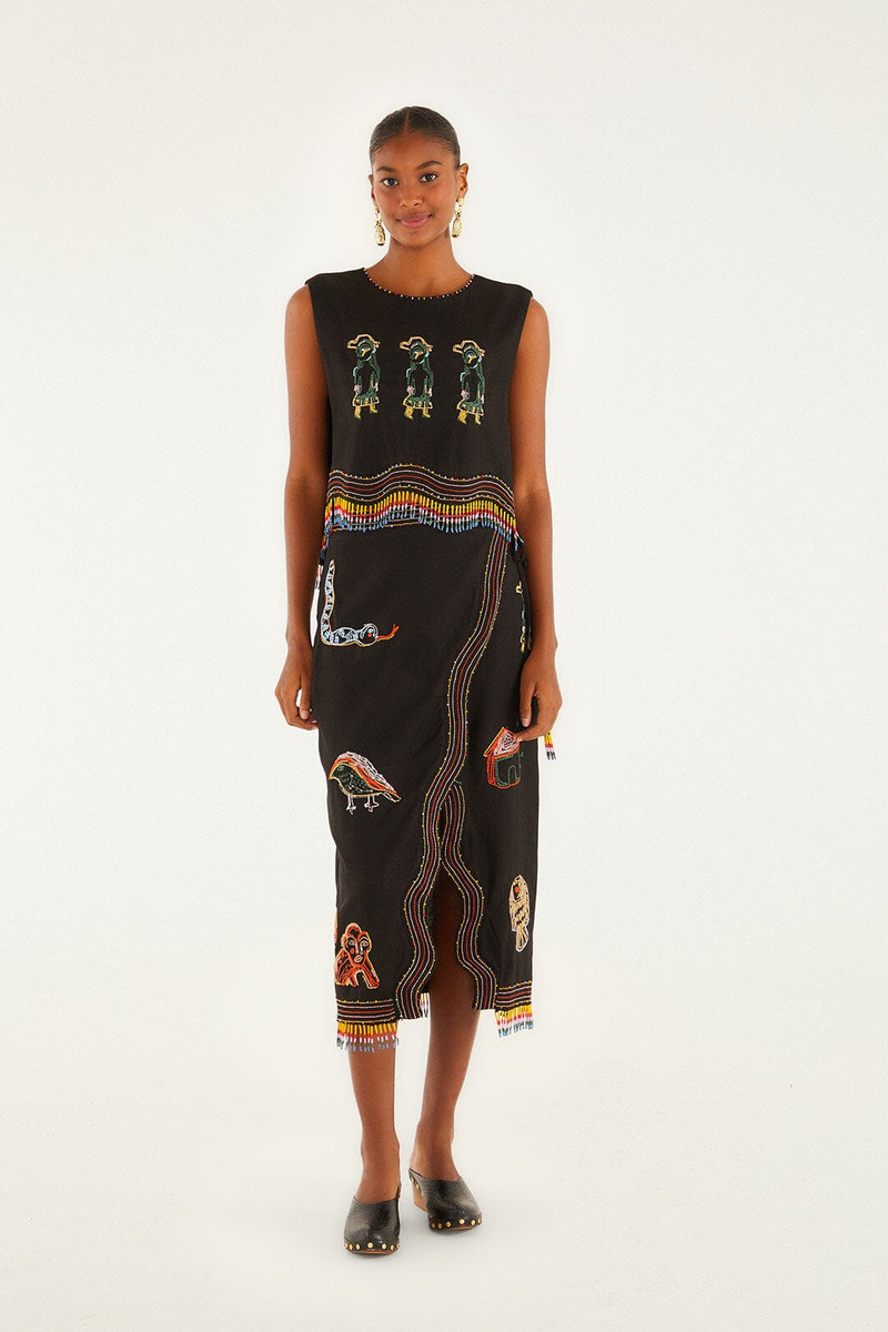 Ana Leovy Farm Rio Figures Wrap Midi Skirt 1