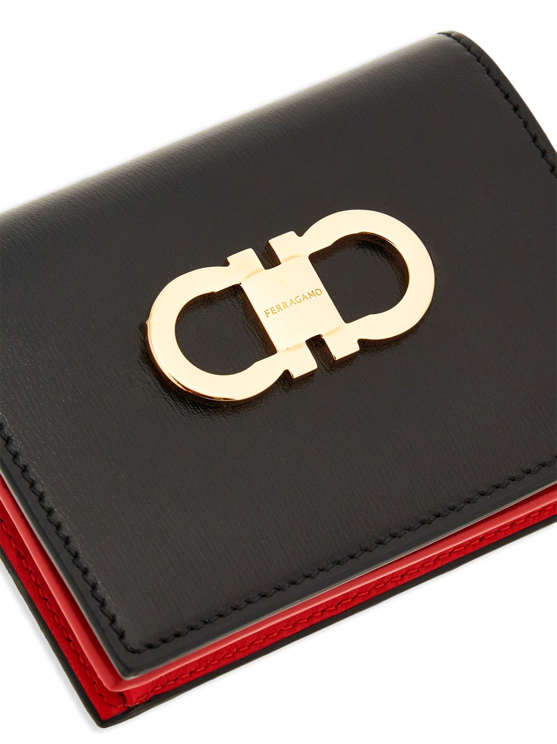 Black Gancini Leather Wallet - 5