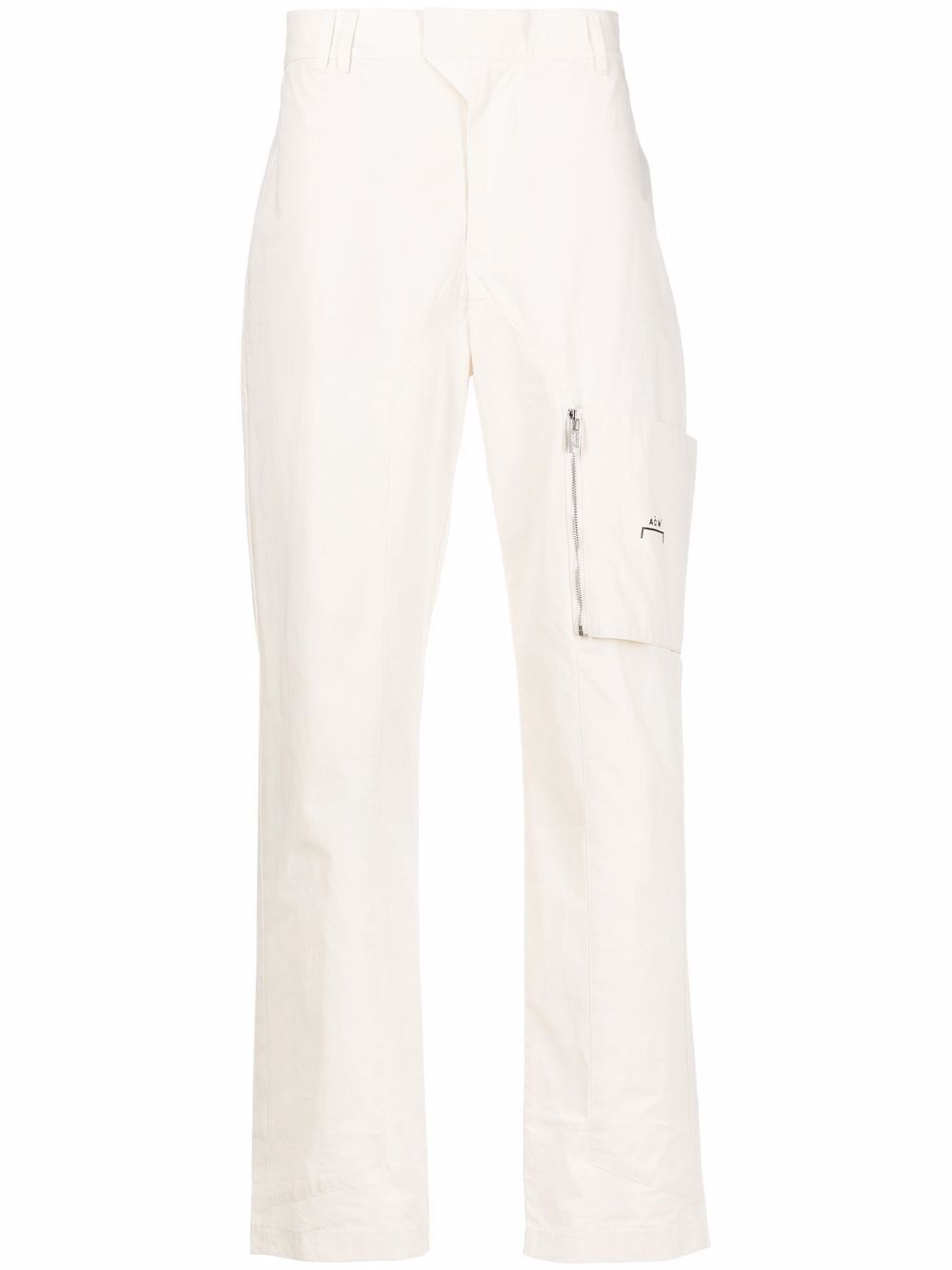 straight-leg cotton trousers - 1