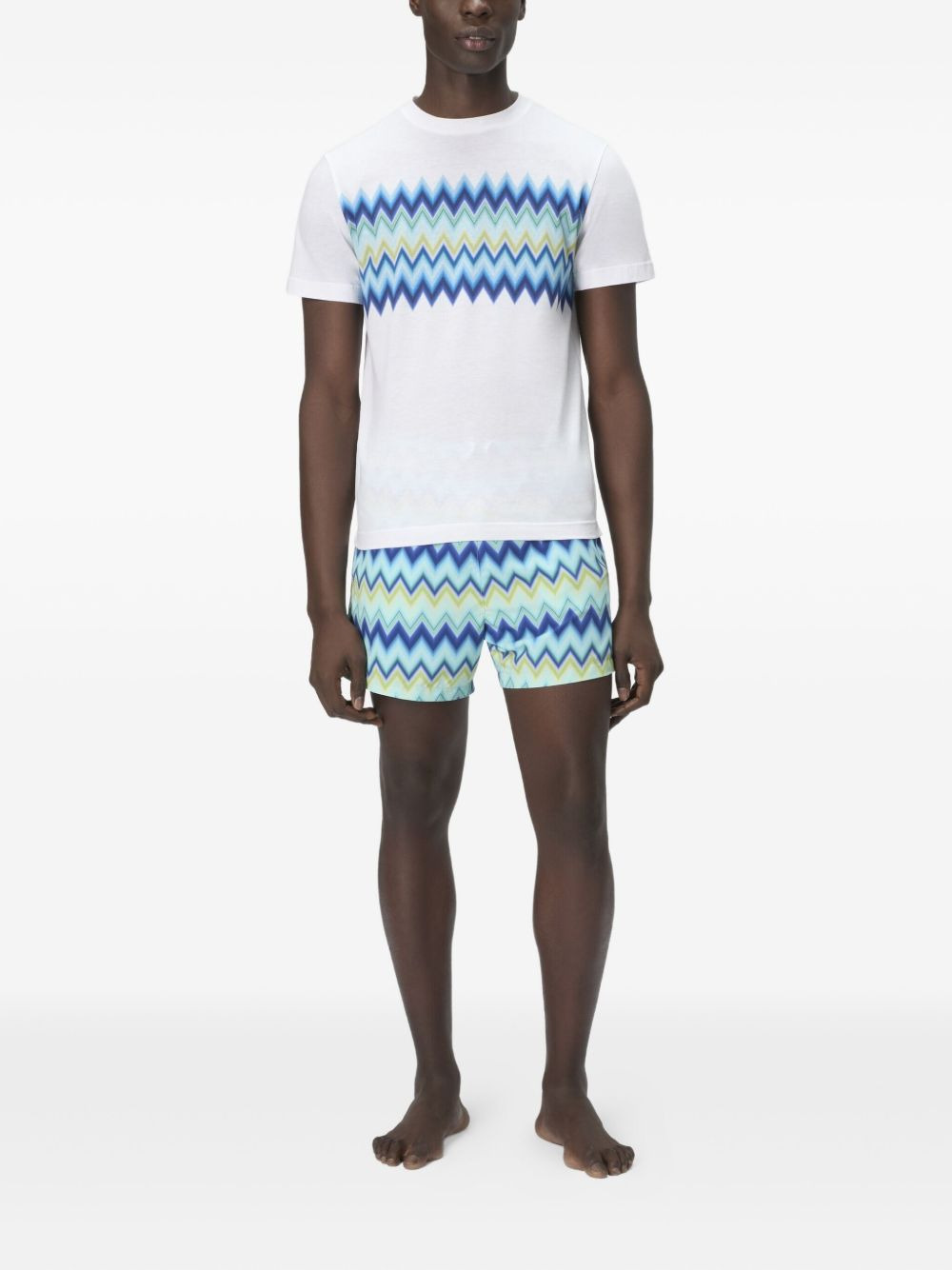 chevron-pattern T-shirt - 2