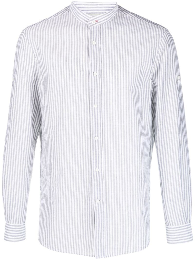 long-sleeve striped buttoned shirt - 1