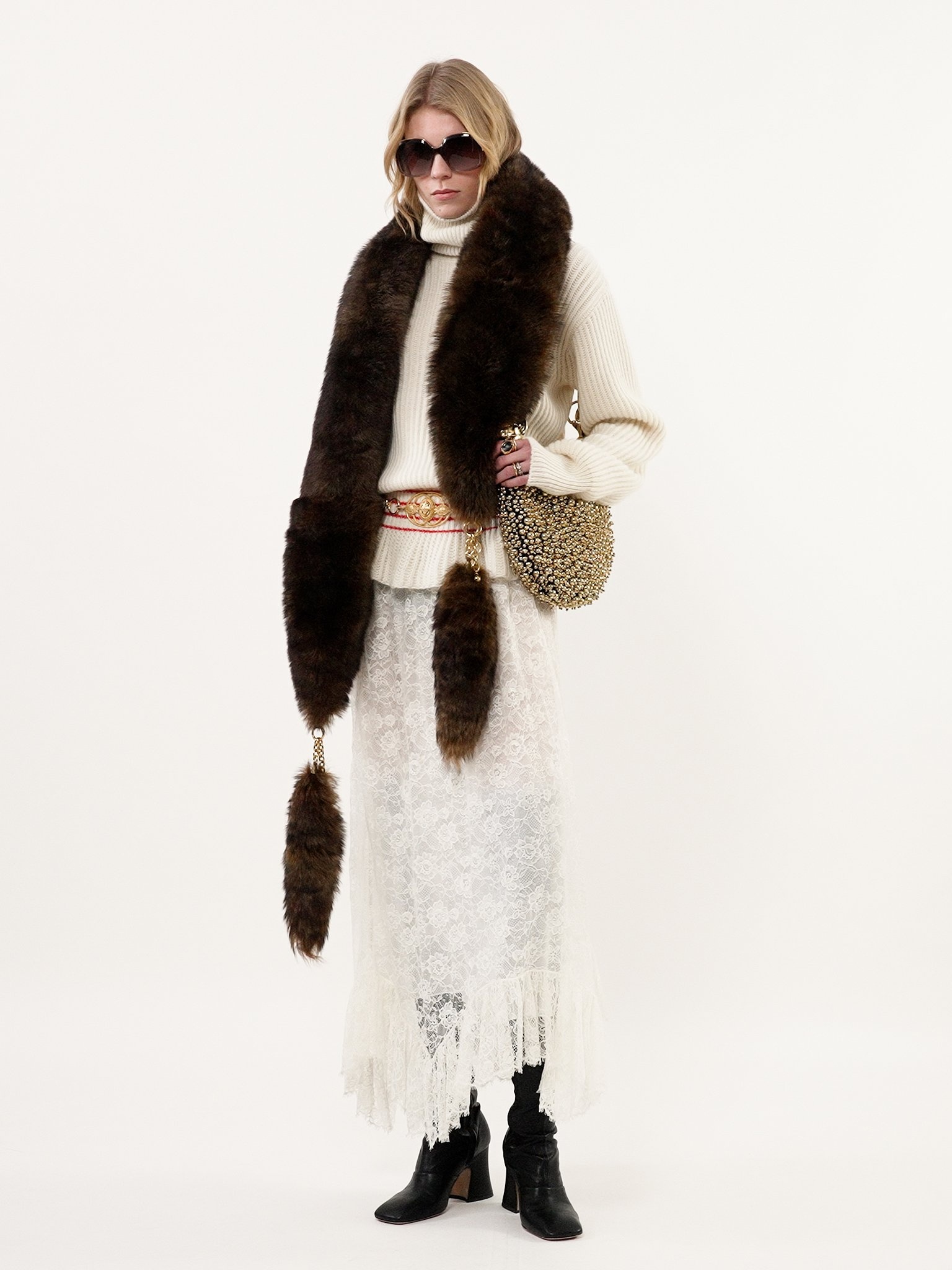 OVERSIZED LOGO TURTLENECK SWEATER IN A WOOL & MOHAIR KNIT - 5