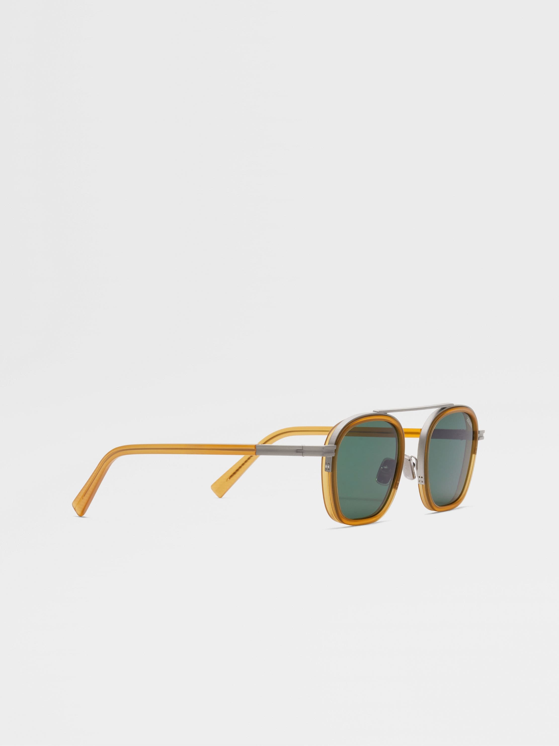 DARK YELLOW ORIZZONTE I ACETATE AND METAL SUNGLASSES - 3