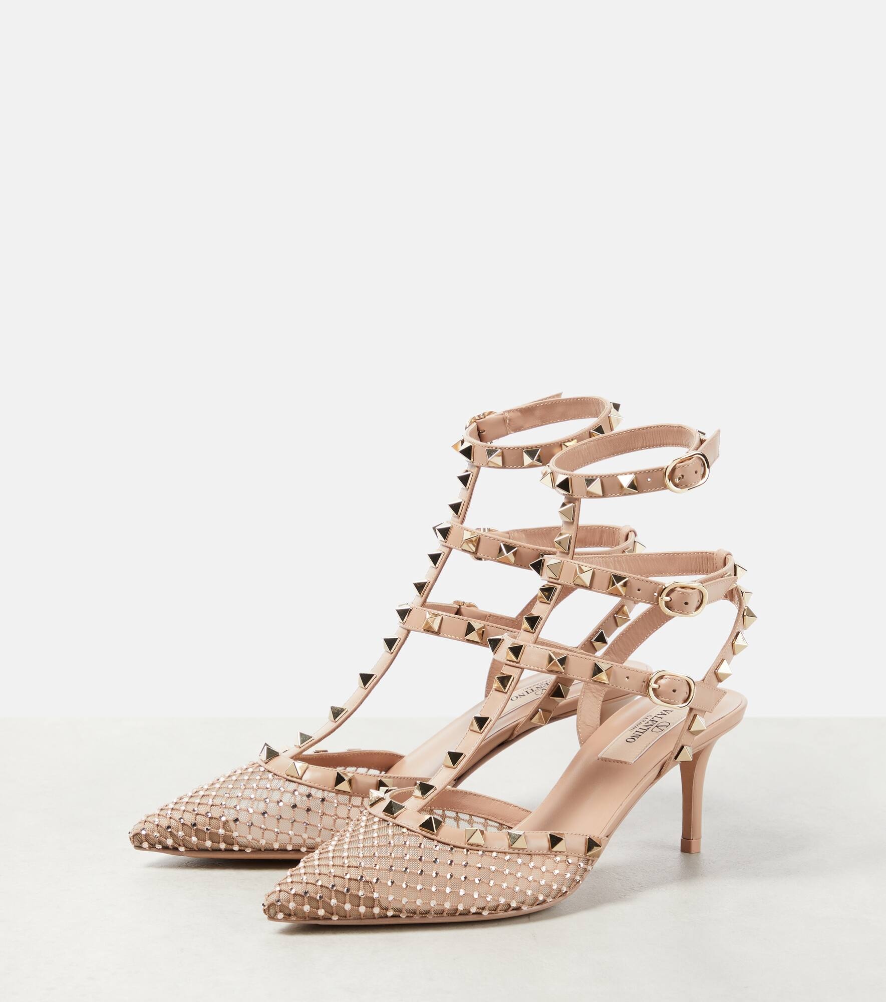 Rockstud 65 embellished leather pumps - 5