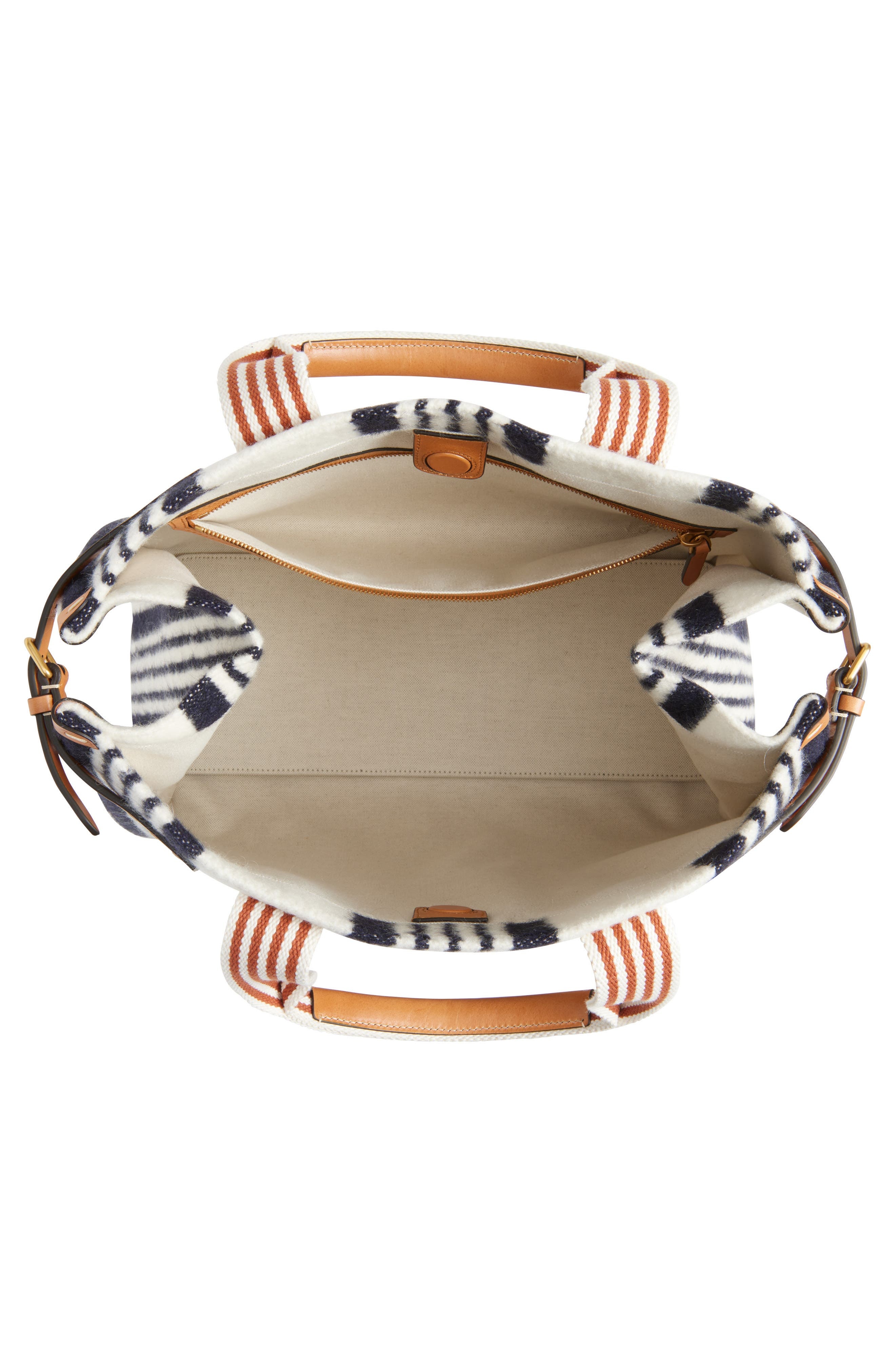 Valentino Garavani Large Tess Stripe Tote in Navy/Ivy at Nordstrom - 4