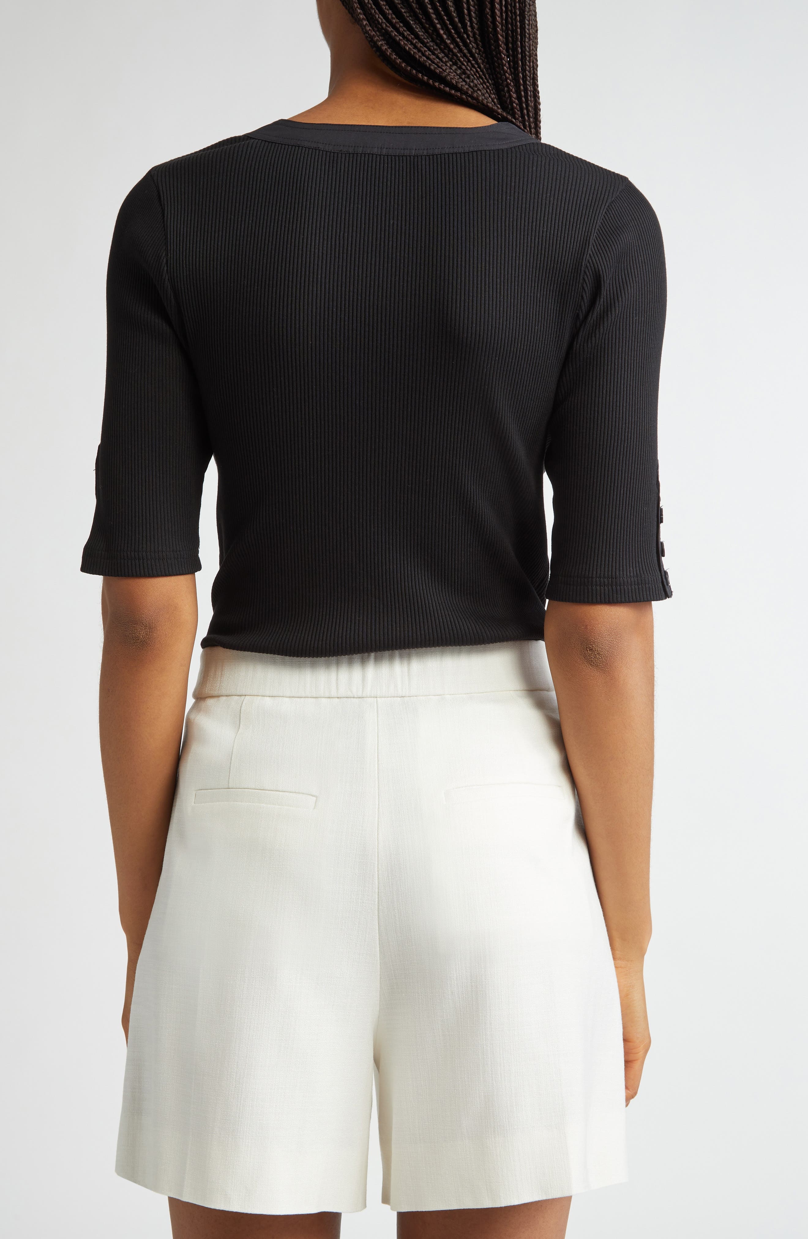 Derek Lam 10 Crosby Adrian Rib Top in Black at Nordstrom - 3