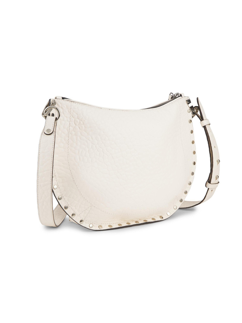 Women's Oskan Soft Zip Leather Shoulder Bag - Chalk 4