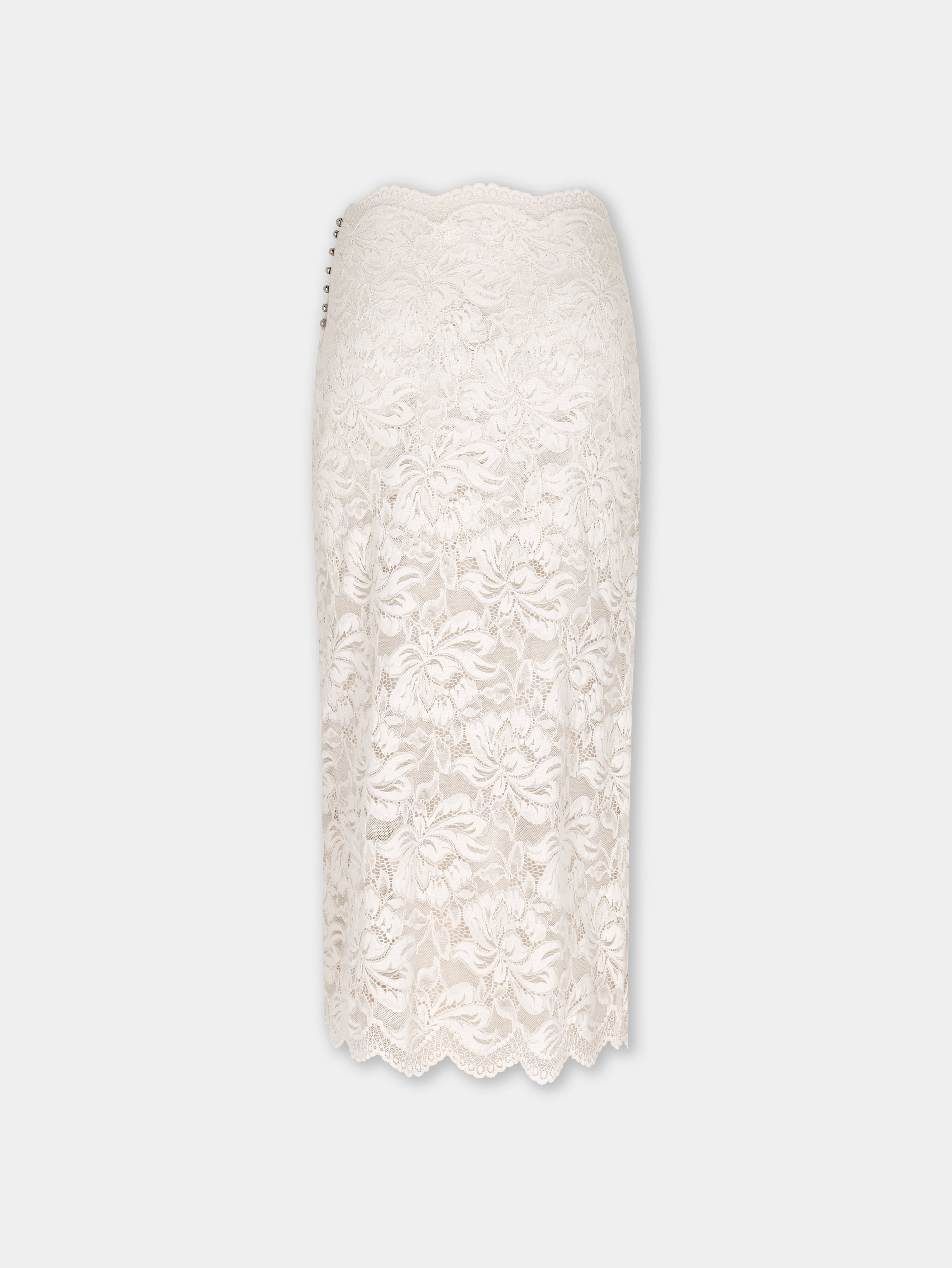 IVORY MIDI-SKIRT IN LACE - 2