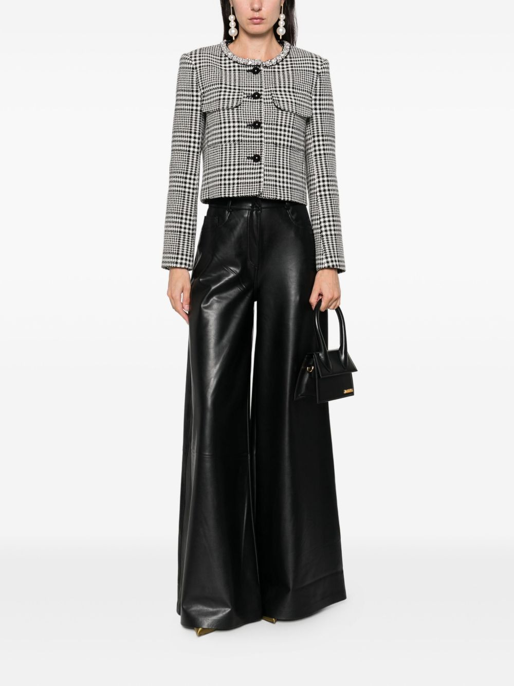 houndstooth cropped jacket - 2