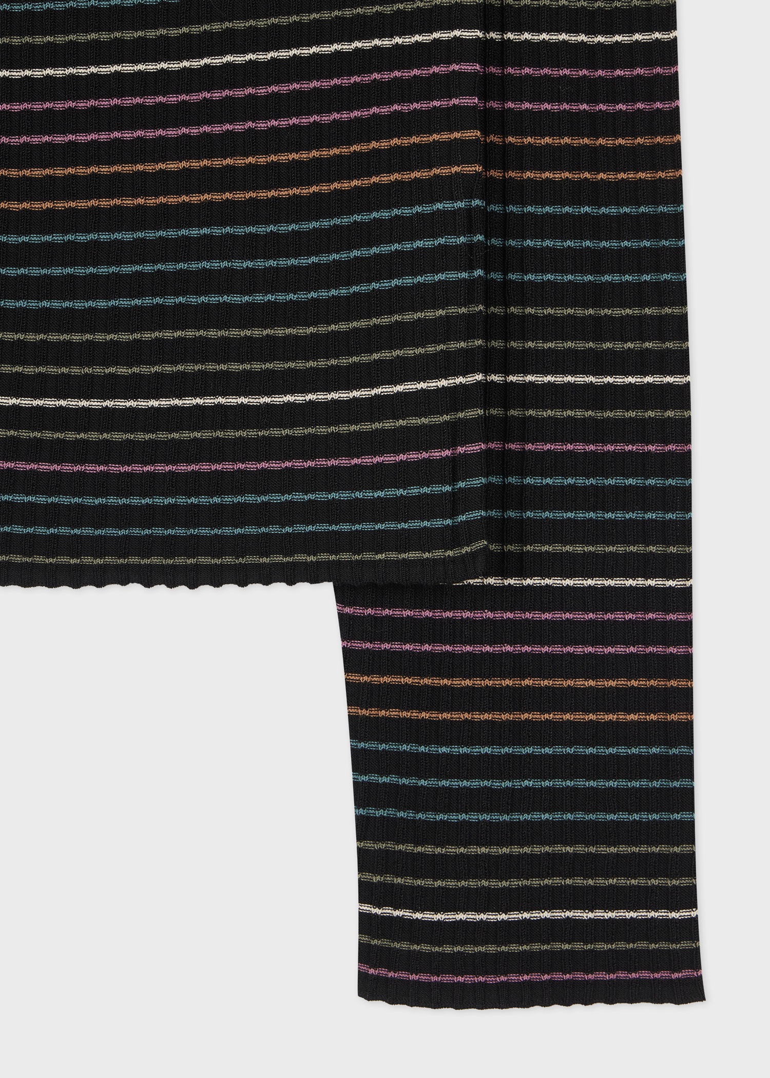 Women's Black Multicoloured Stripe Cardigan - 2