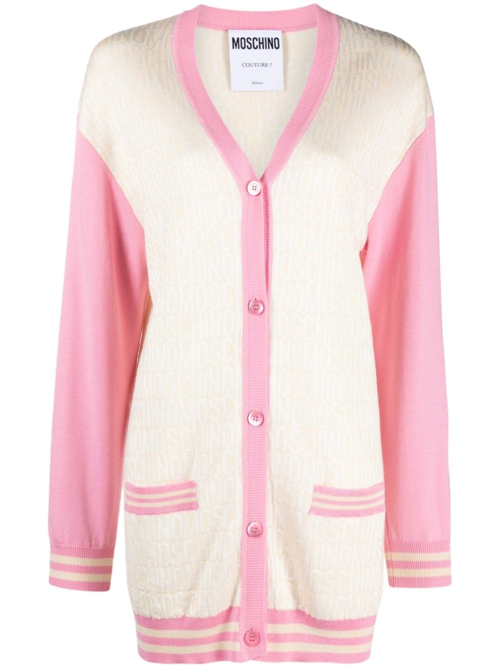 monogram-jacquard cardigan - 1