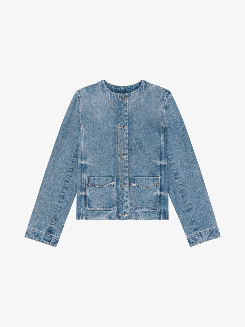 JACKET IN DENIM WITH CHAIN DETAILS - 1