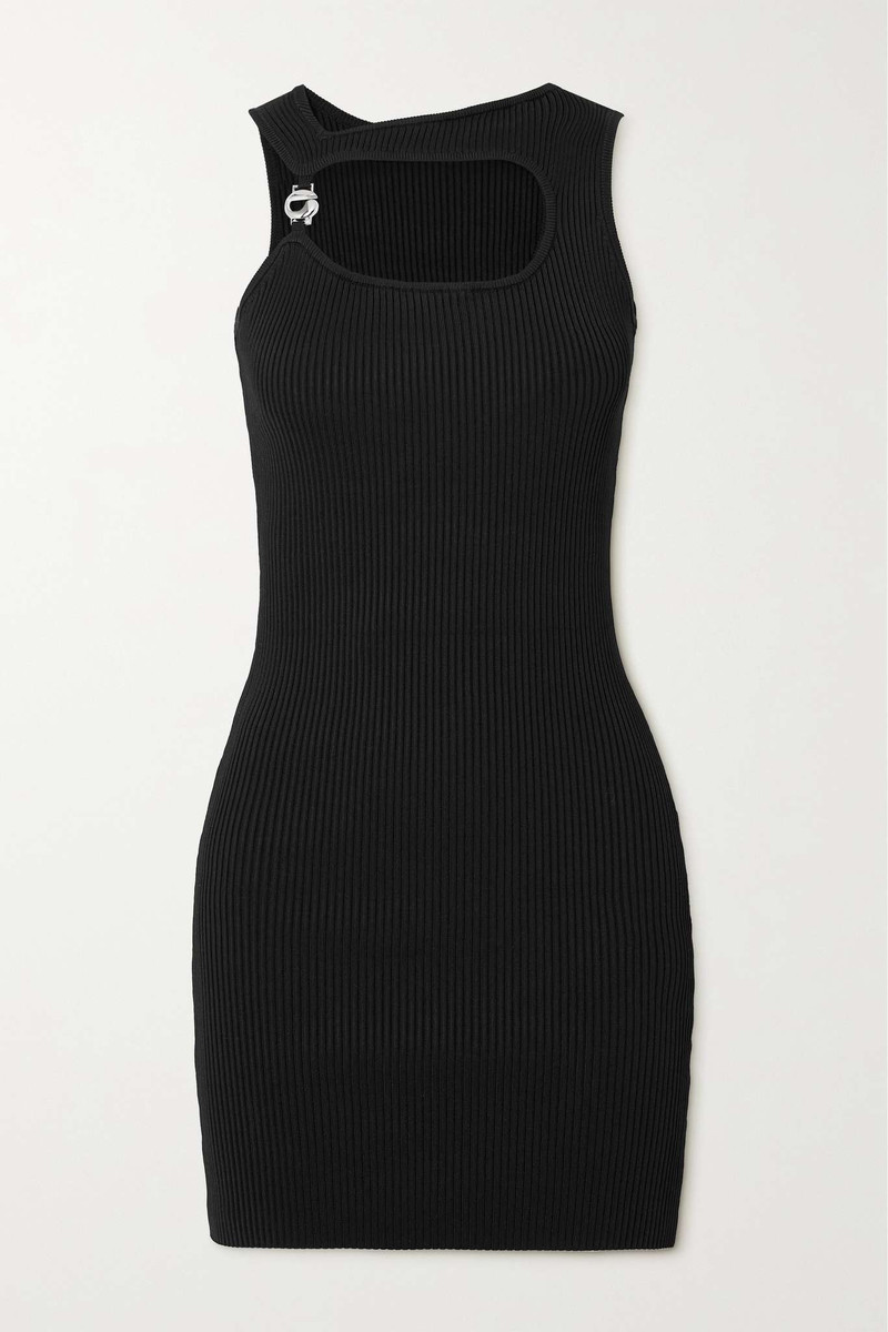 Embellished 컷 아웃 ribbed-knit 미니 드레스 - 1