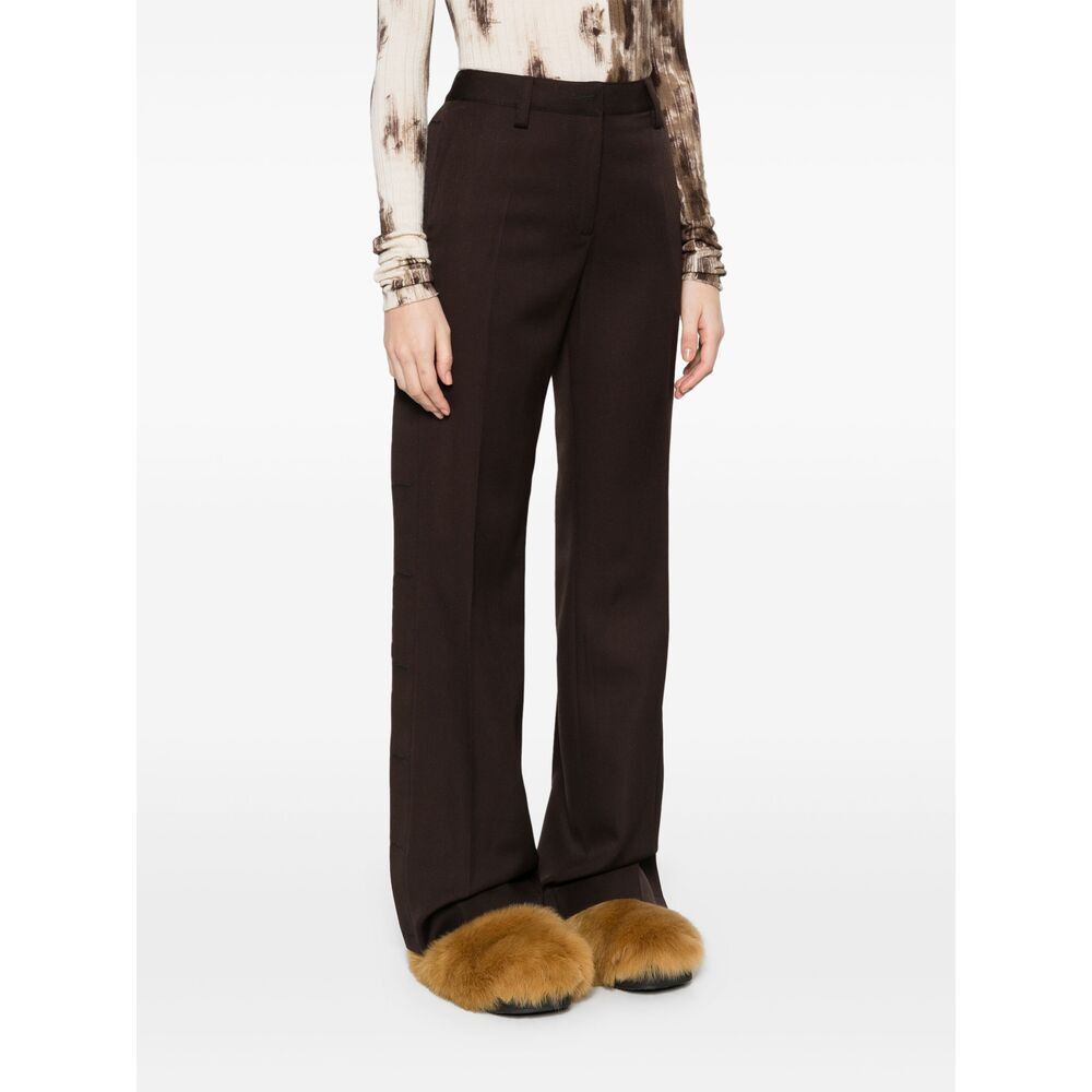 Off-White Brown Trousers - Palazzo Pants Women - 5