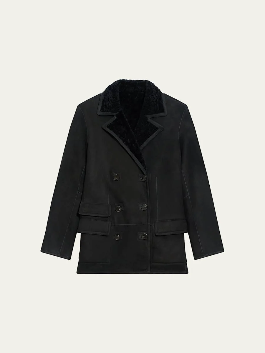 Shearling Peacoat Blazer - 1