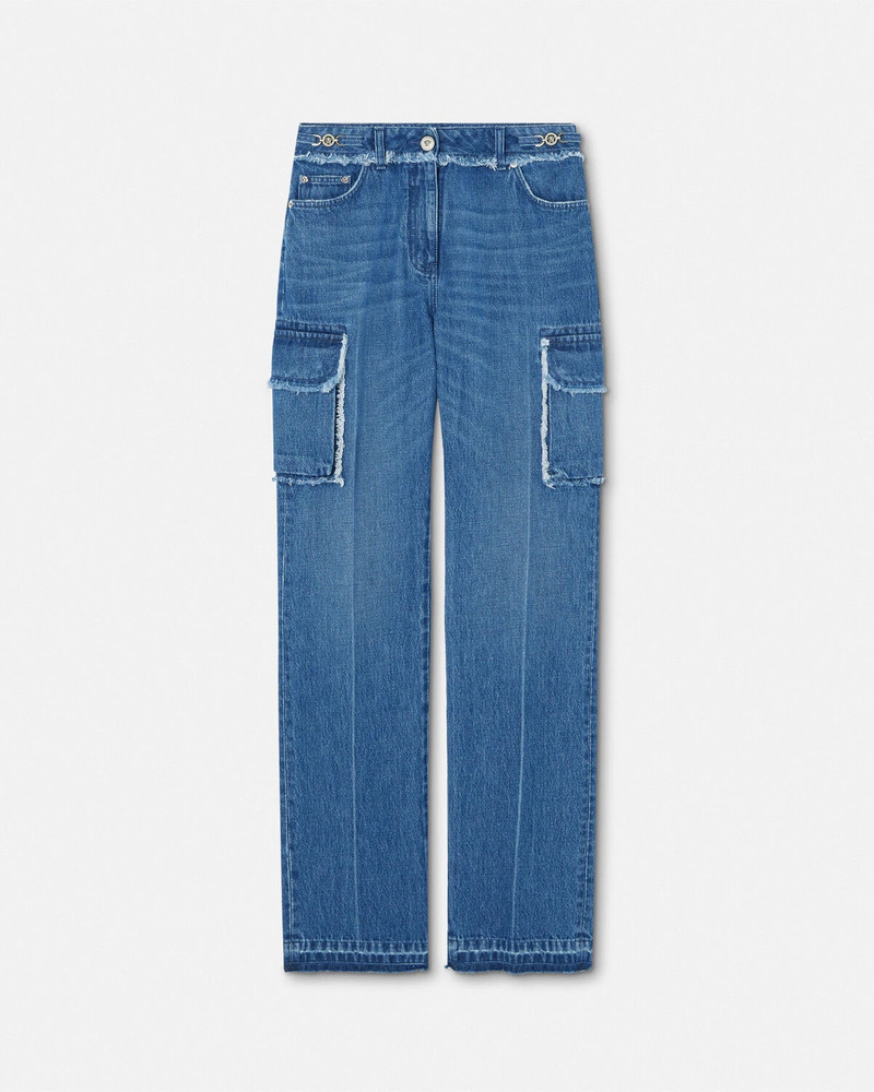 Frayed Cargo Jeans - 1