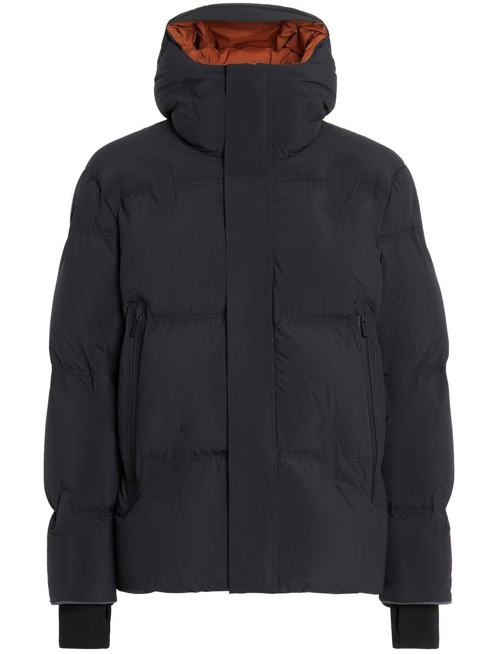 down-filled laminated hooded jacket - 1