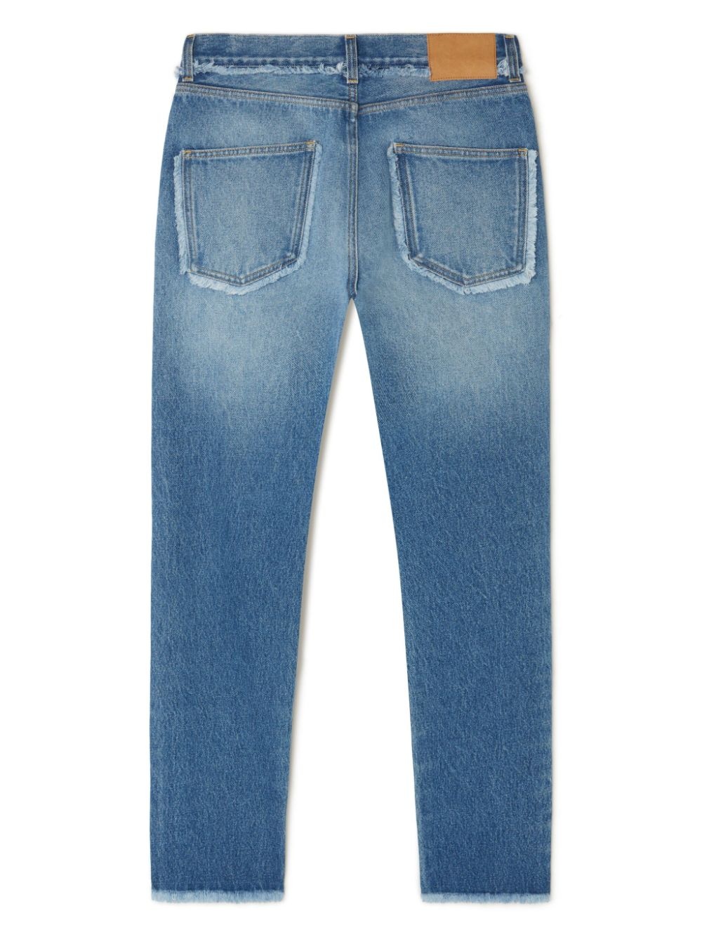fringed straight jeans - 6