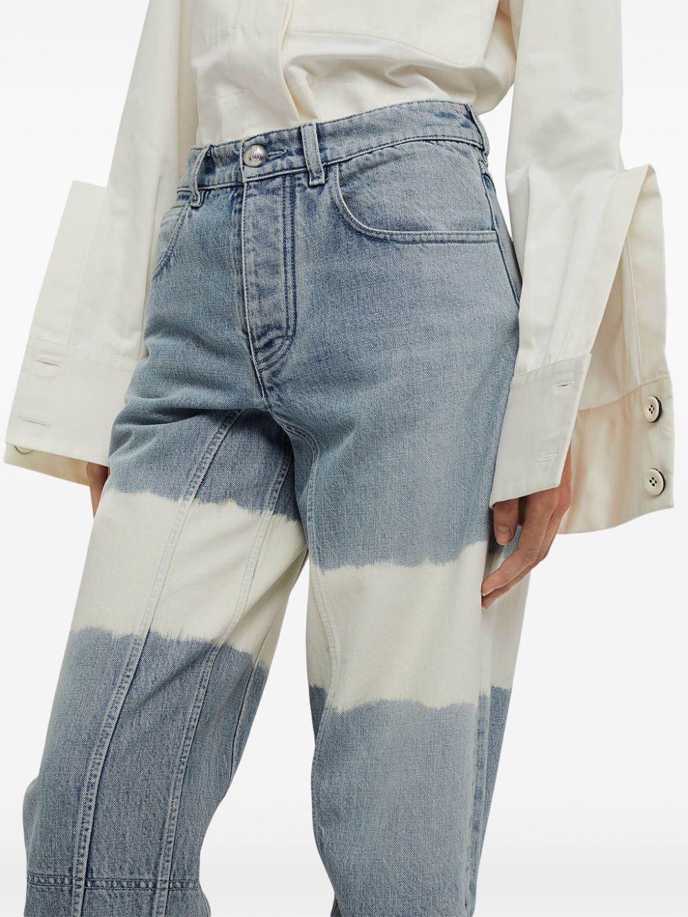 high-waist colour-block jeans - 5