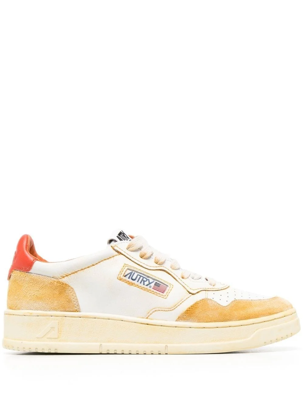 colour-block low-top sneakers - 1