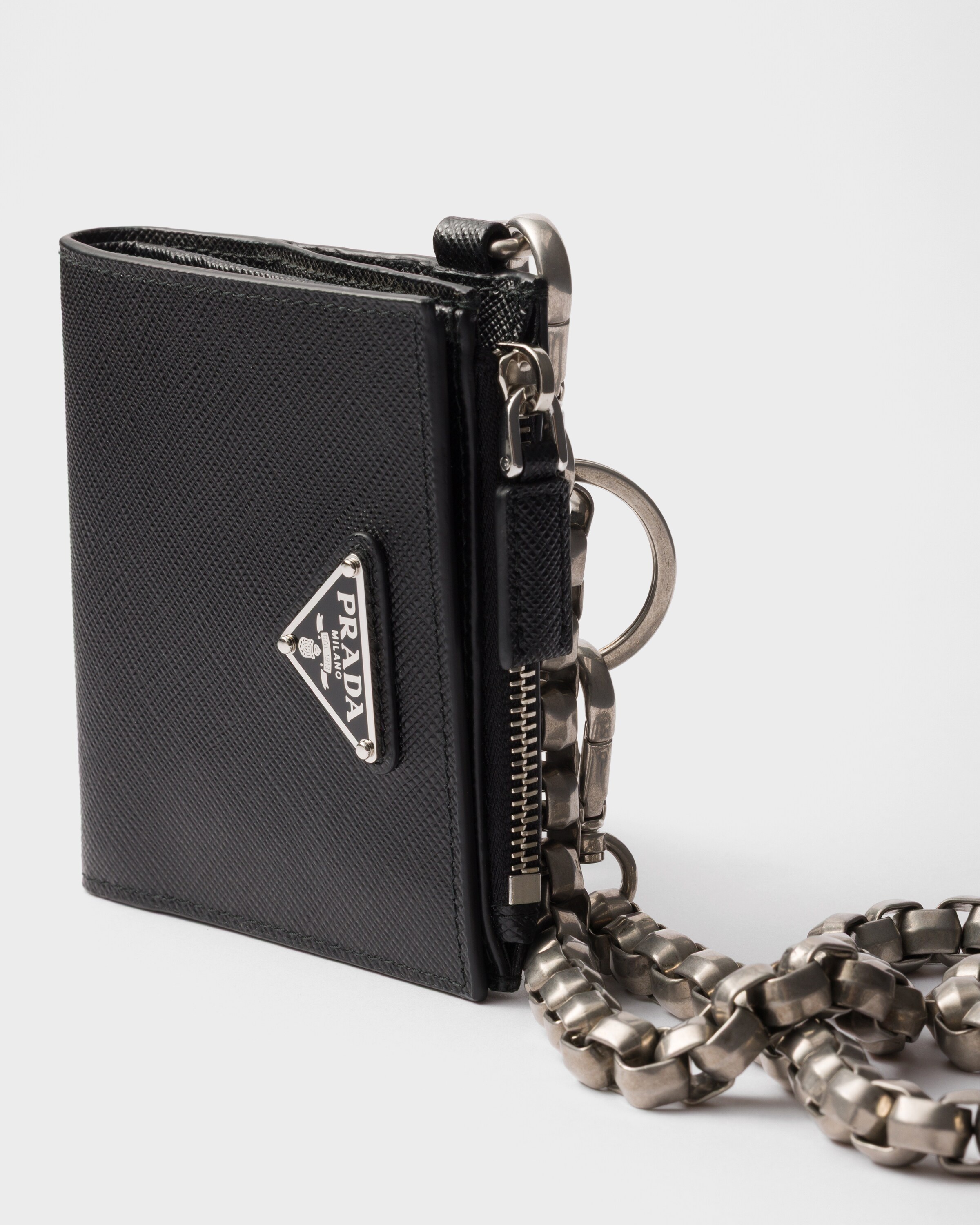 Small Saffiano wallet with chain - 4