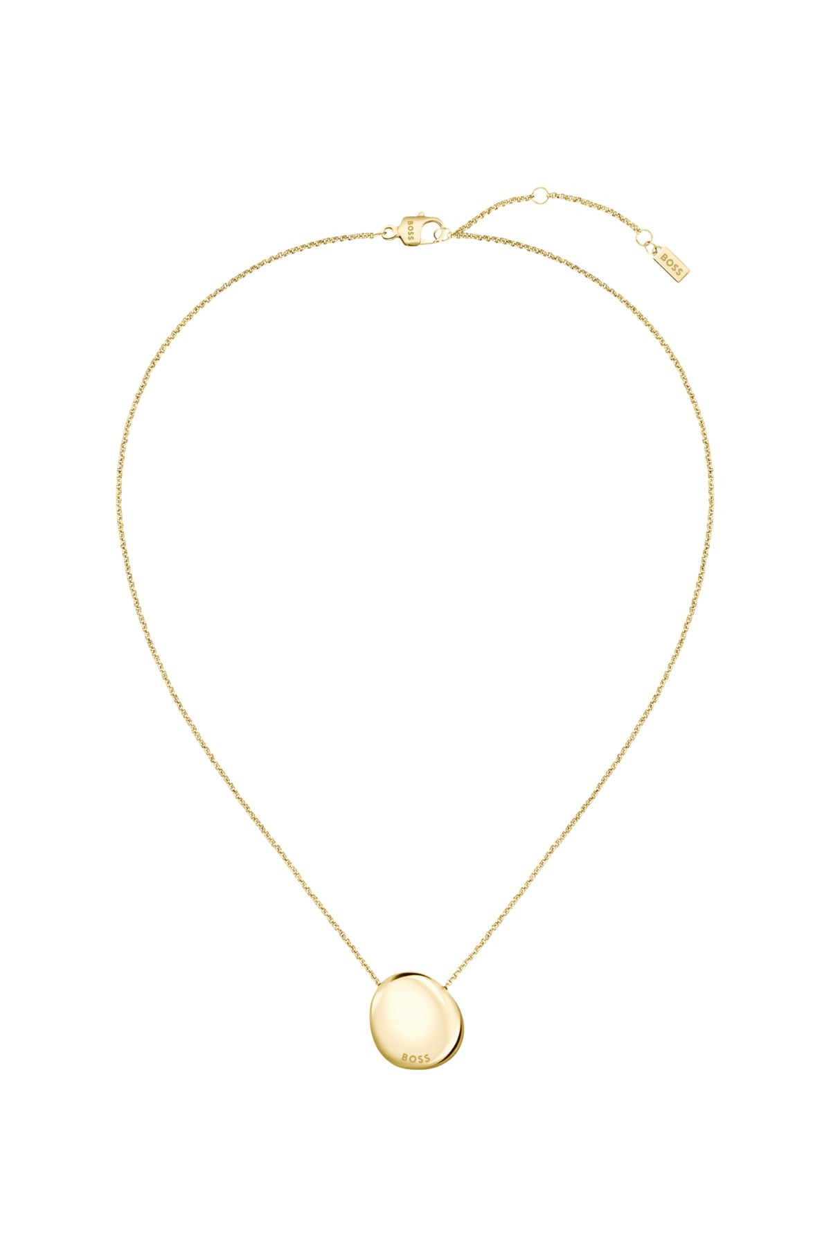GOLD-TONE NECKLACE WITH PEBBLE-STYLE PENDANT - 1