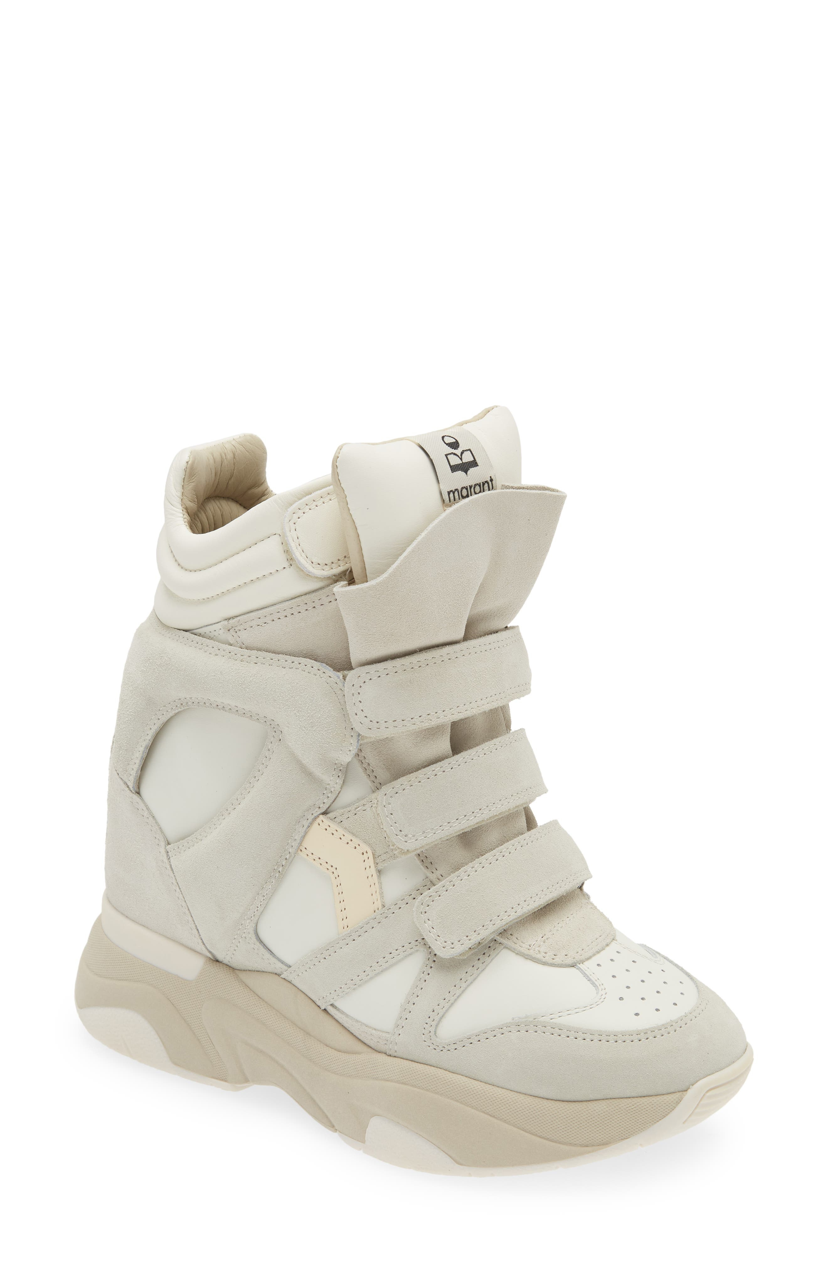 Isabel Marant Balskee Hidden Wedge High Top Sneaker in White at Nordstrom - 1