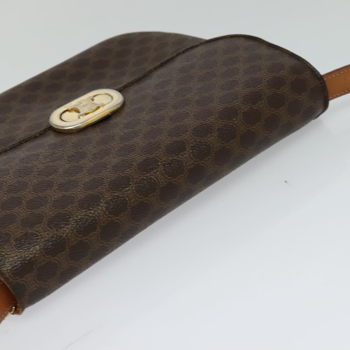 CELINE Macadam Canvas Shoulder Bag Pvc Leather Brown - 6