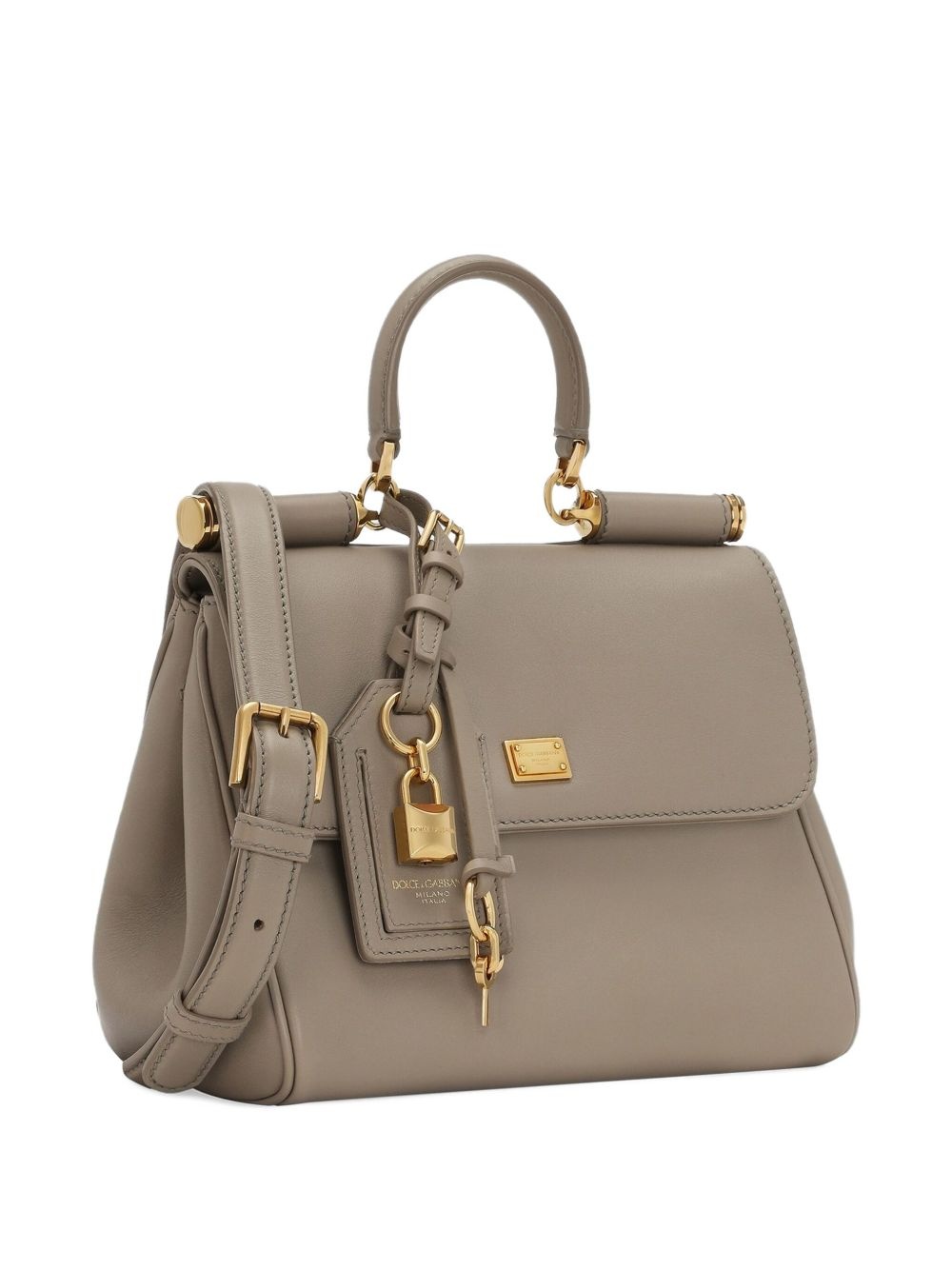 medium Sicily padlock-detail leather handbag - 3