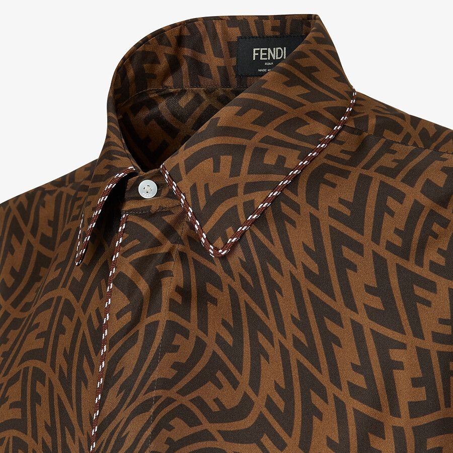 Brown silk shirt - 3