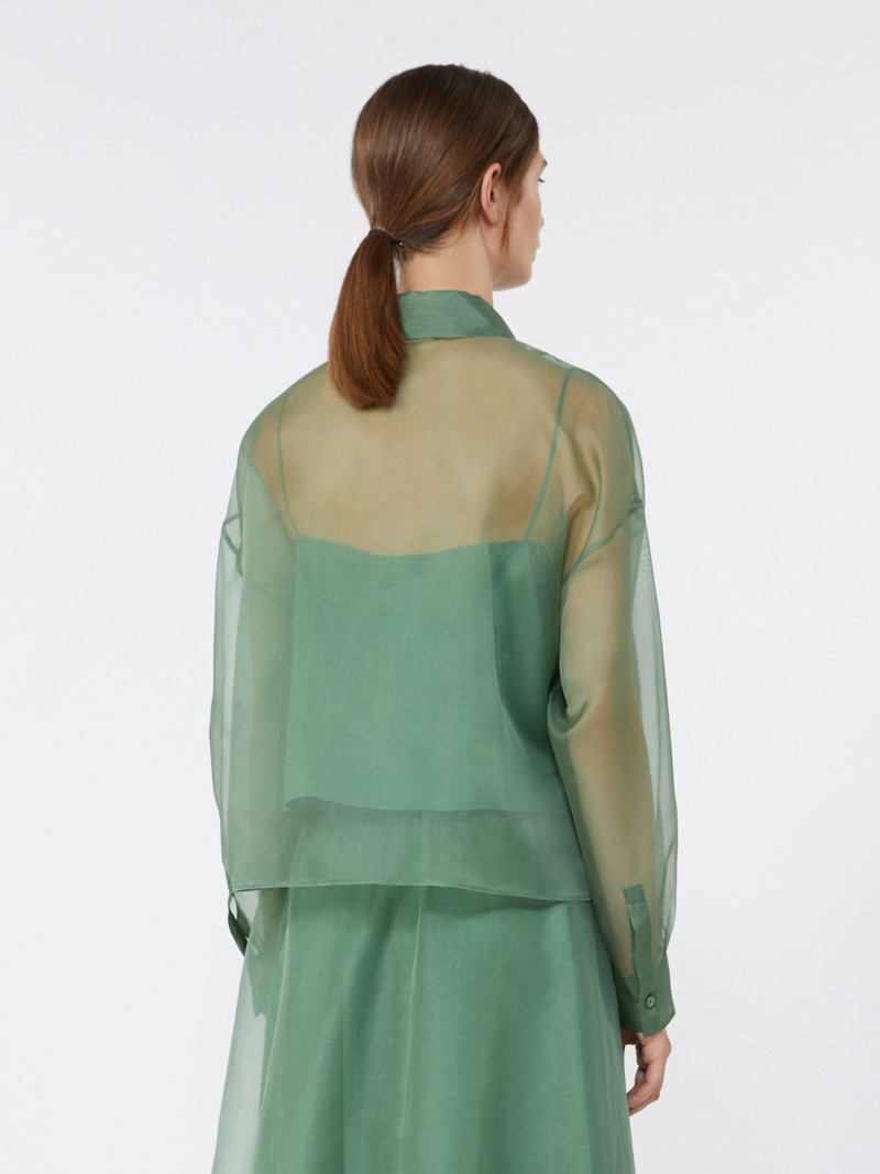 COLOMBA Silk organza shirt - GREEN 4