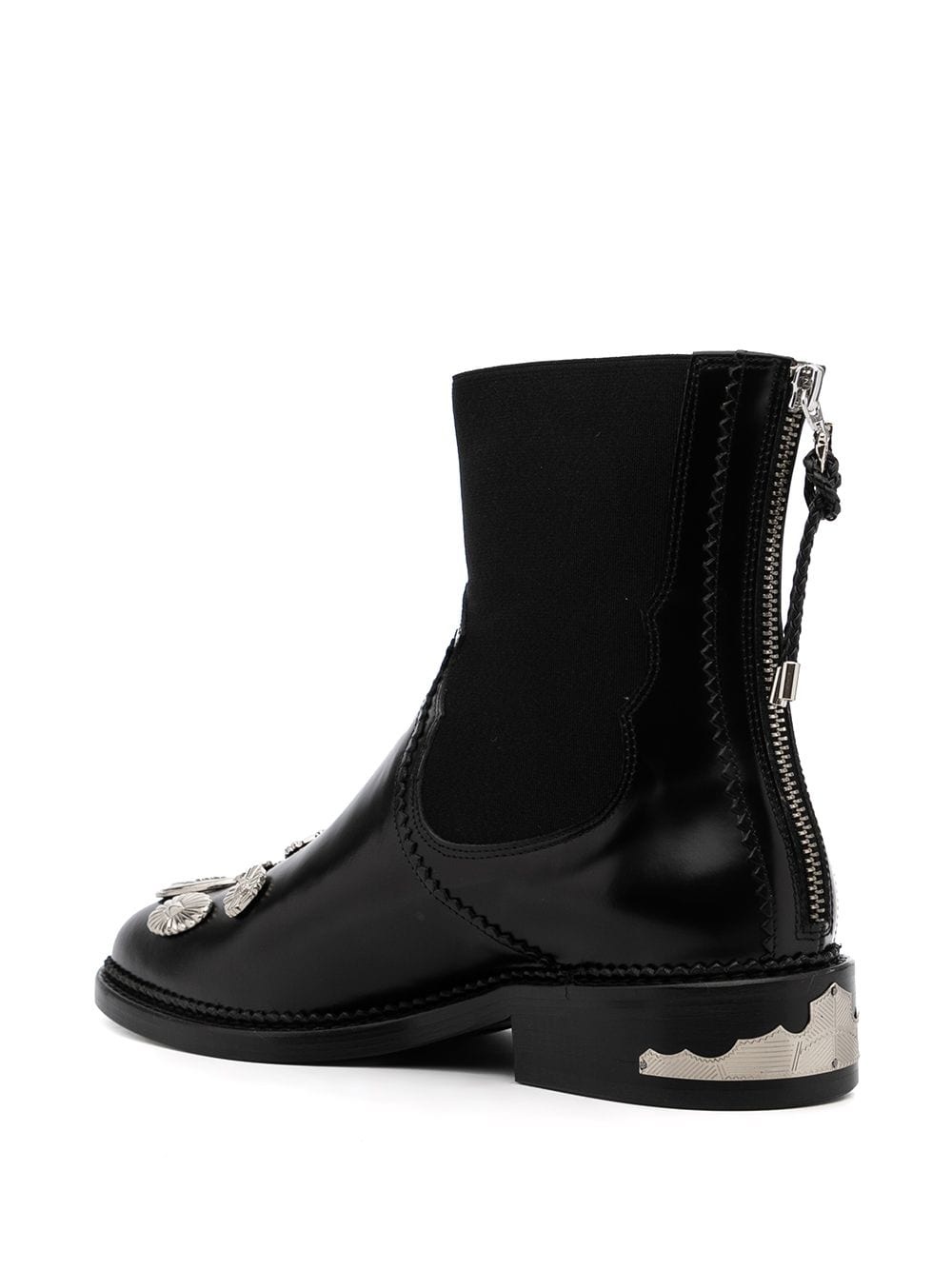 mix-badge leather ankle boots - 3