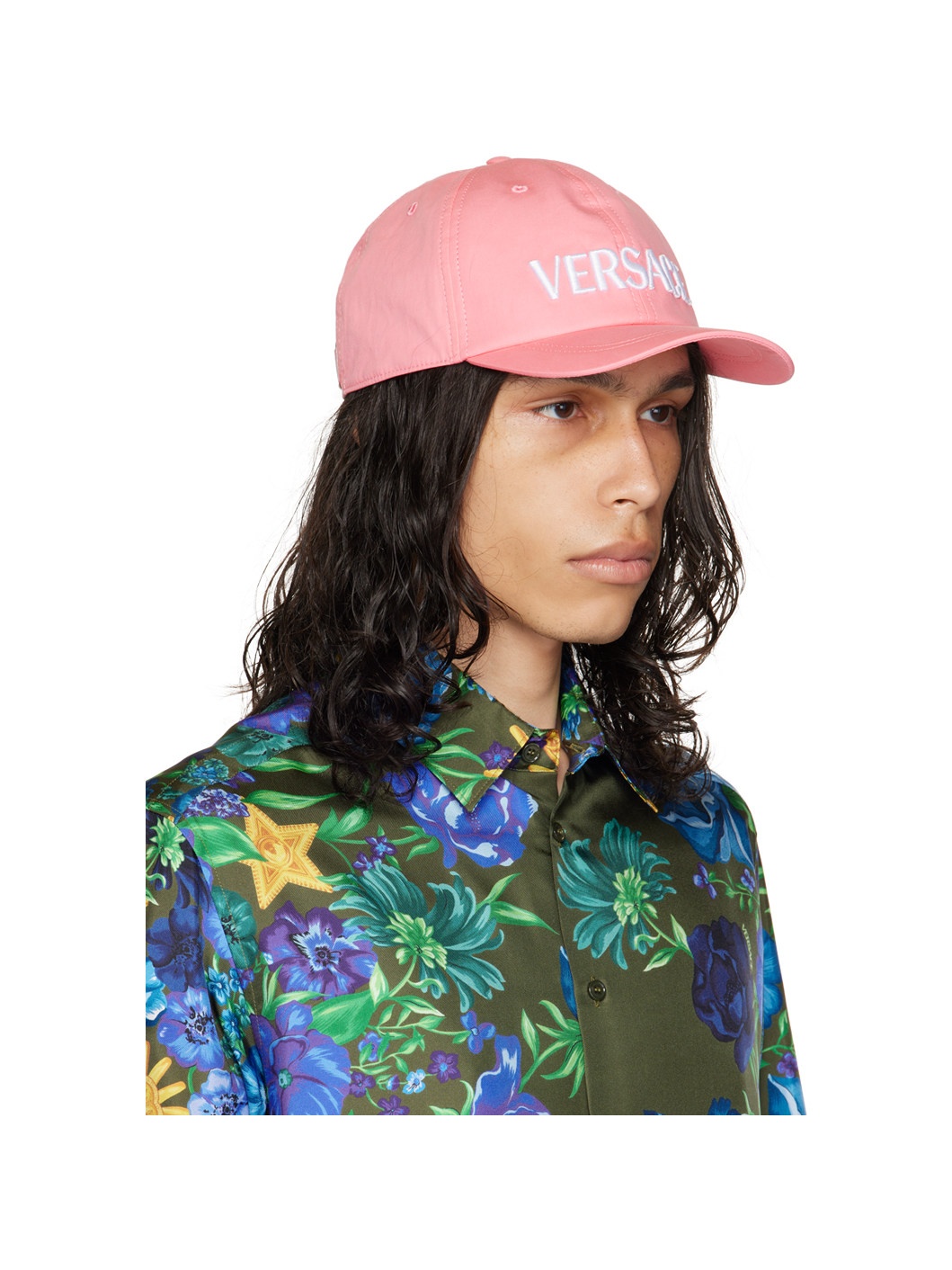 Pink 'Versace' Logo Cap - 2