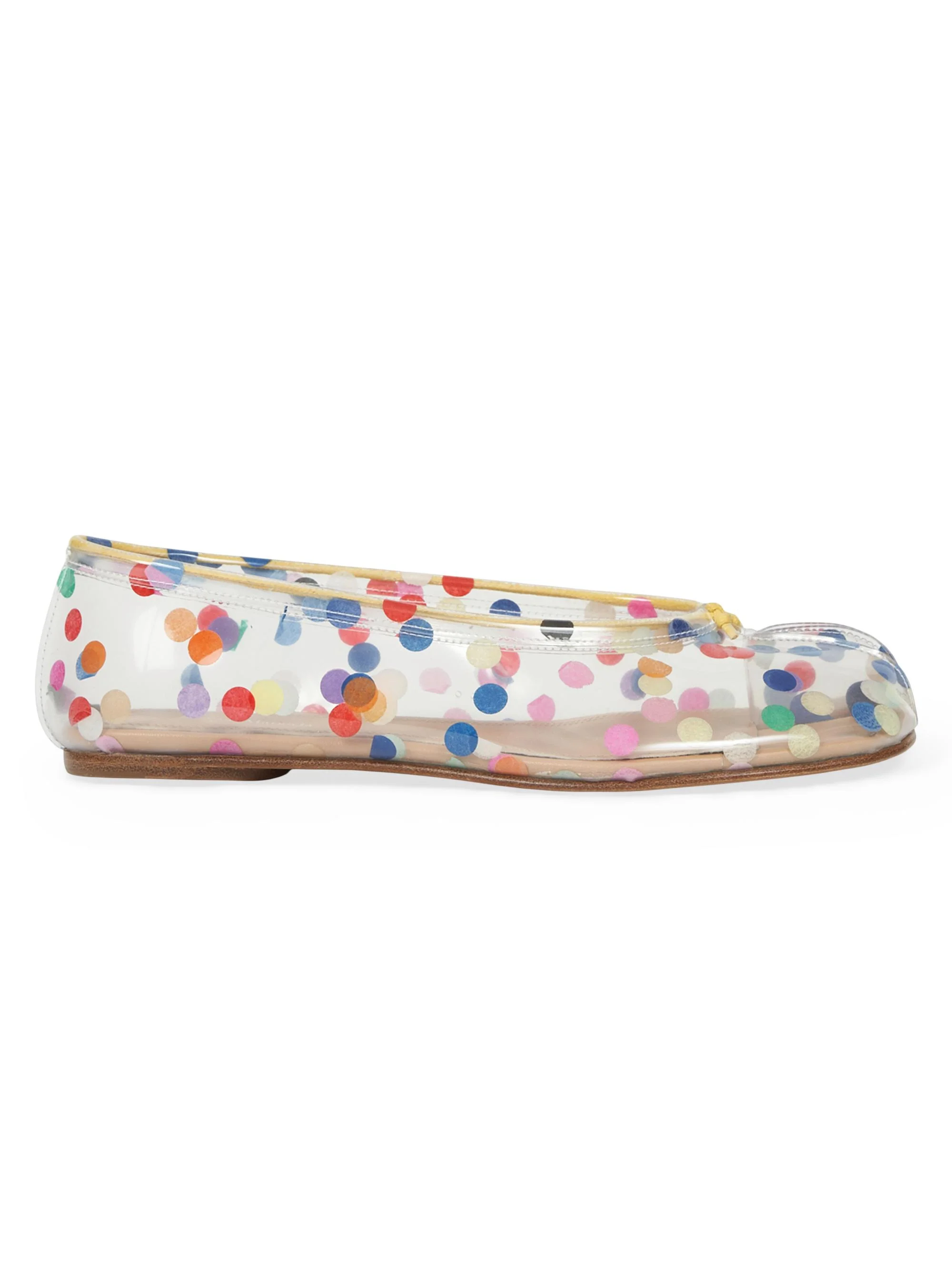 Women's Tabi Polka Dot Ballet Flats - Transparent Multicolor - 1