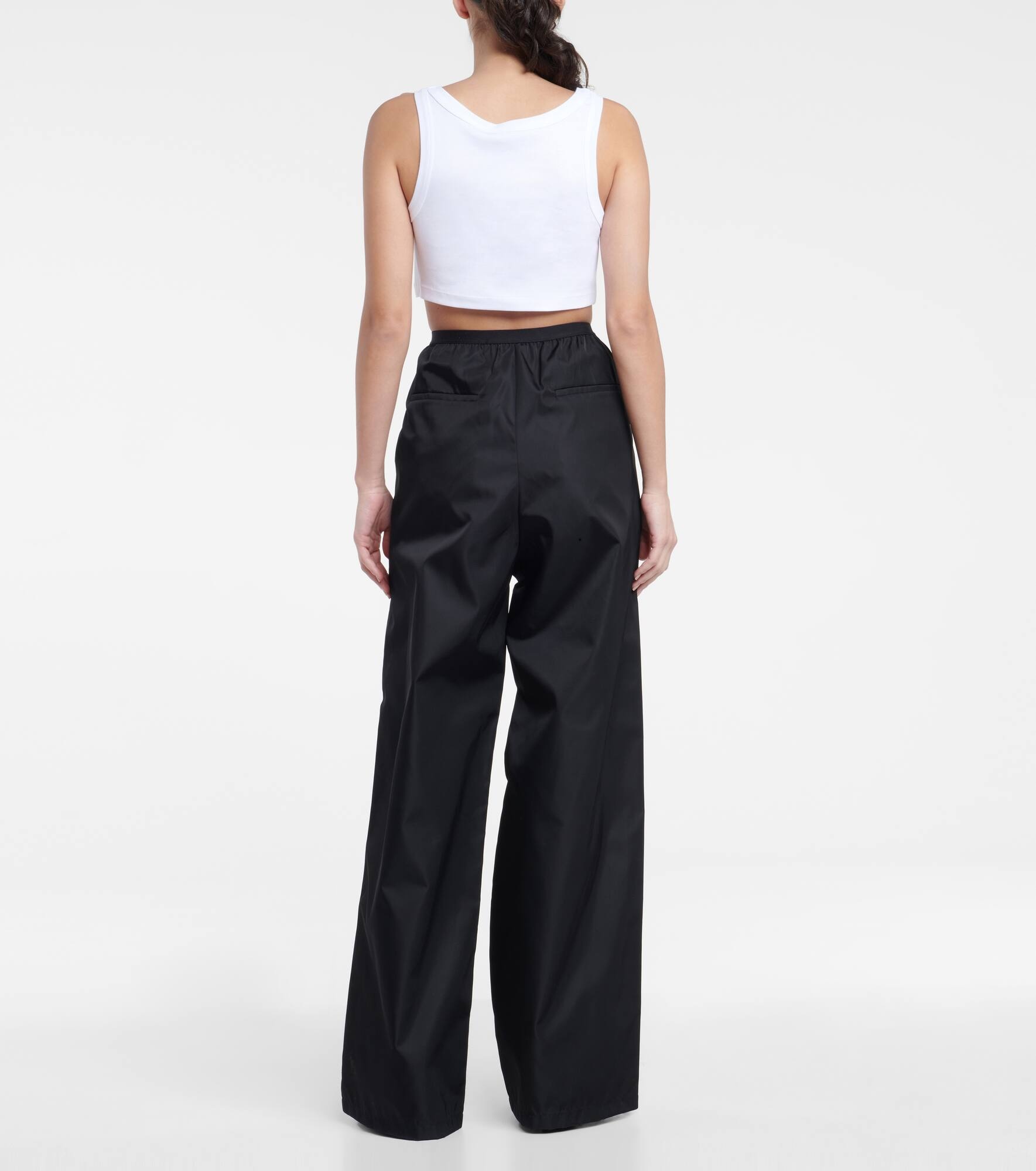 Logo cotton jersey crop top - 3