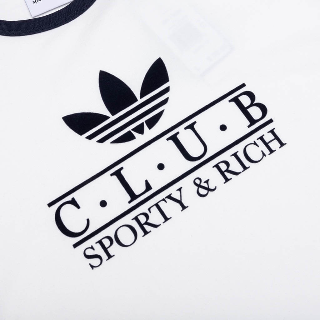 WOMEN'S ADIDAS X SPORTY & RICH T-SHIRT - CORE WHITE/NIGHT NAVY - 3