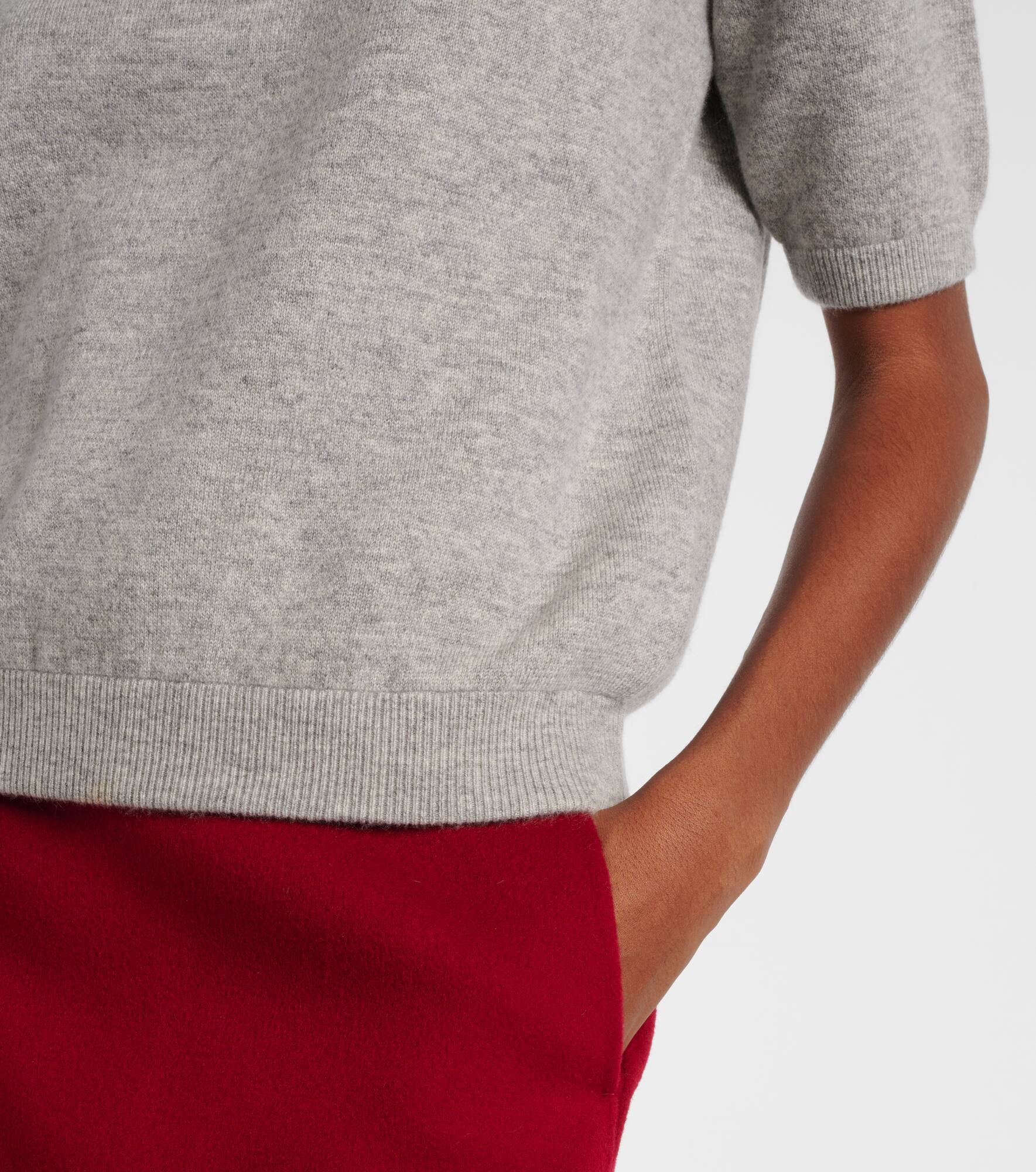 Knitted wool and cashmere-blend T-shirt - 5